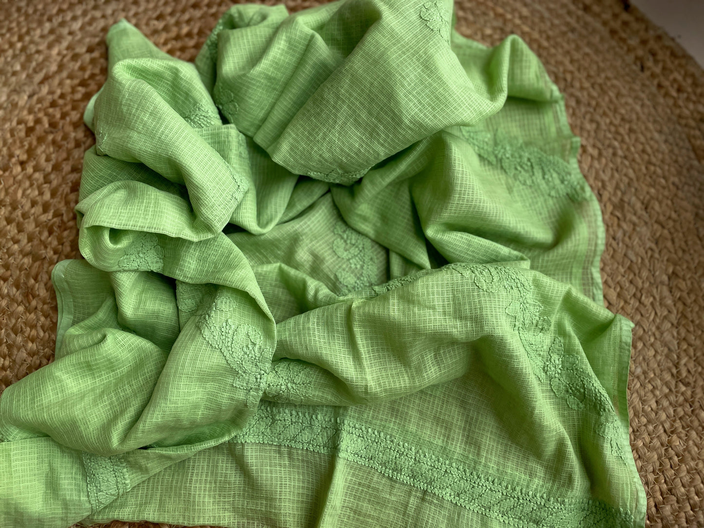 Green Kota Chikankari Dupatta