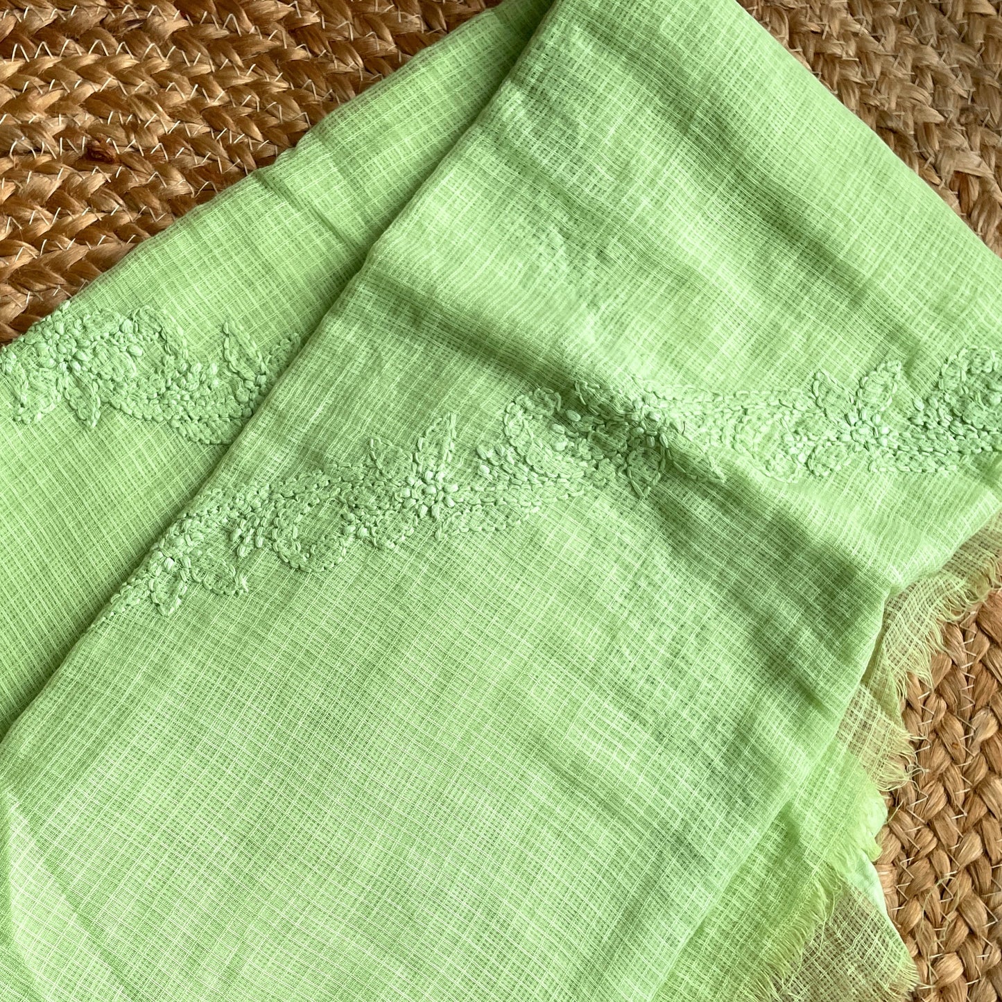 Green Kota Chikankari Dupatta