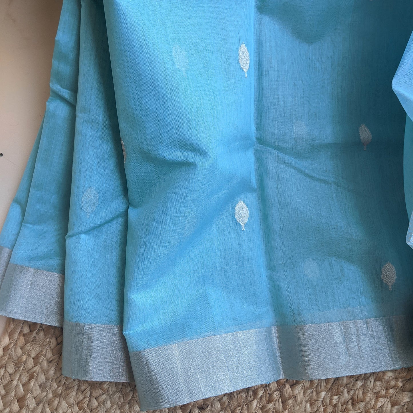 light blue Chanderi Saree