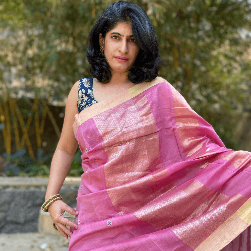 Pink Mubarakpur Silk