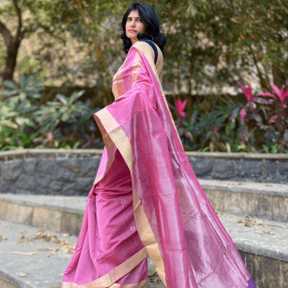 Pink Mubarakpur Silk