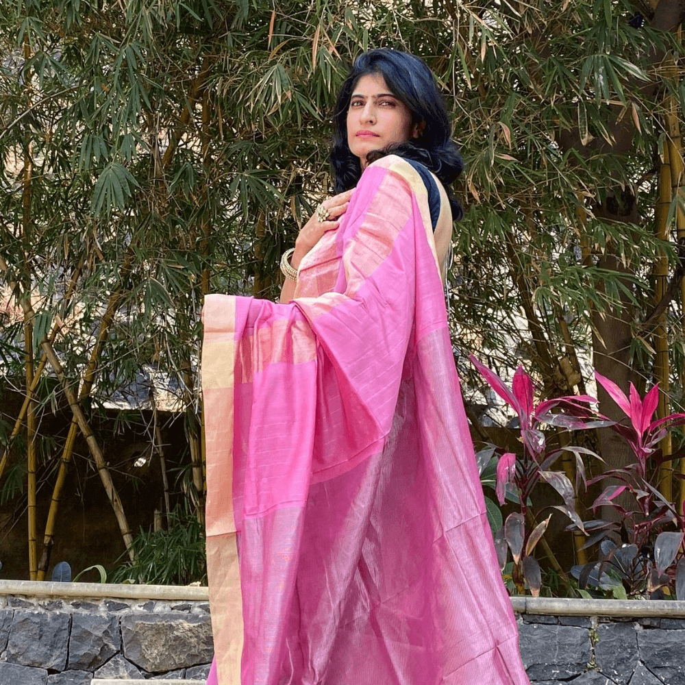 Pink Mubarakpur Silk