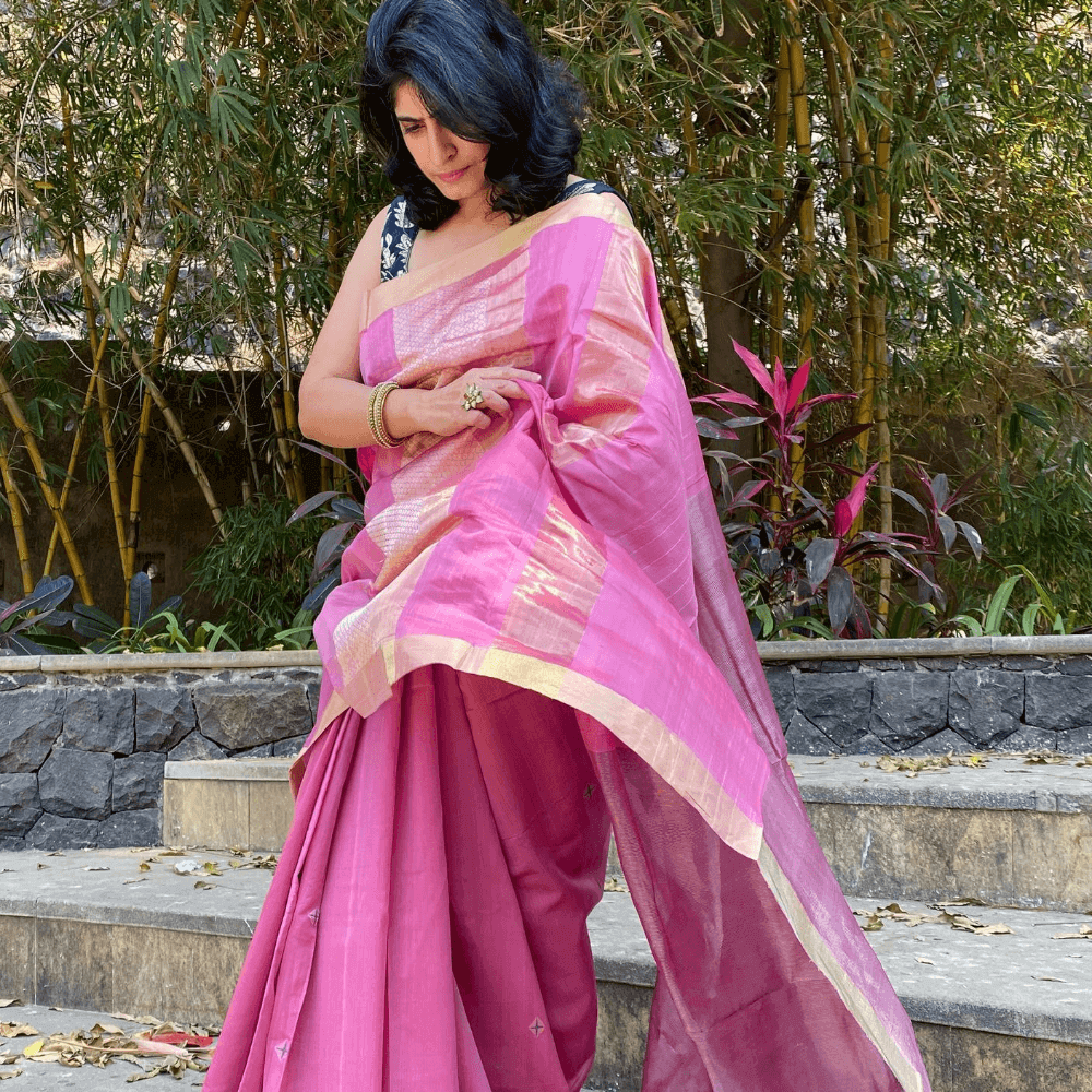 Pink Mubarakpur Silk