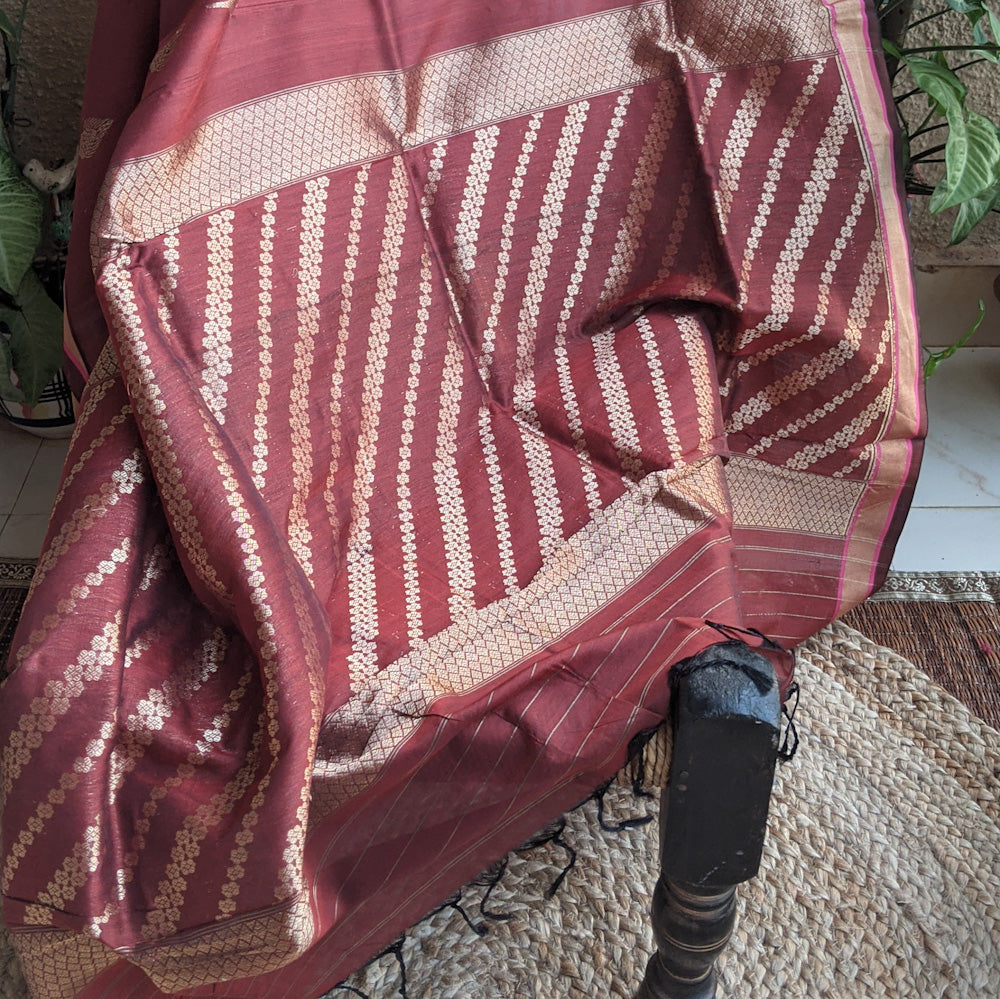 Maroon Mubarakpur Zari