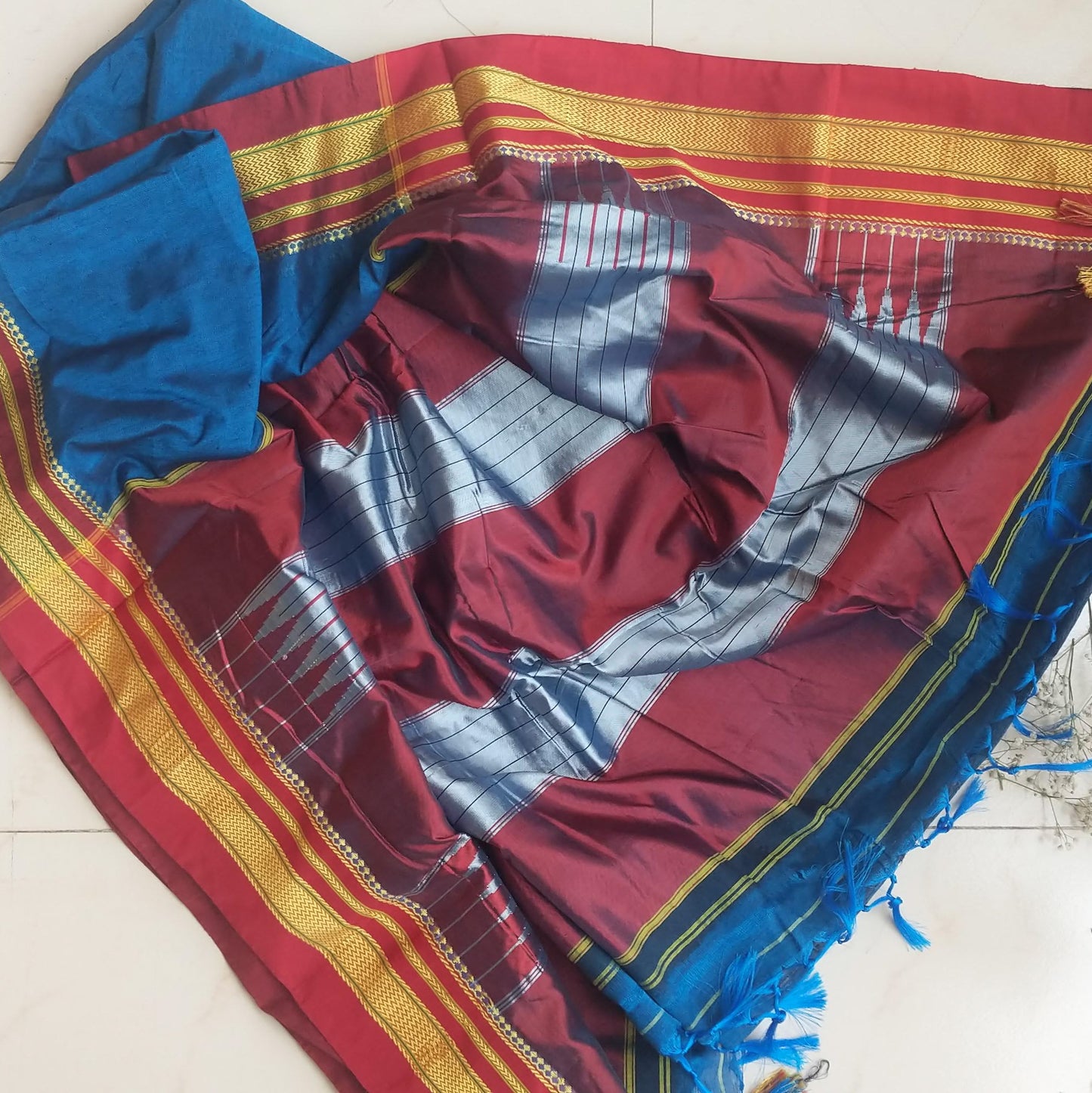 Blue cotton Ilkal
