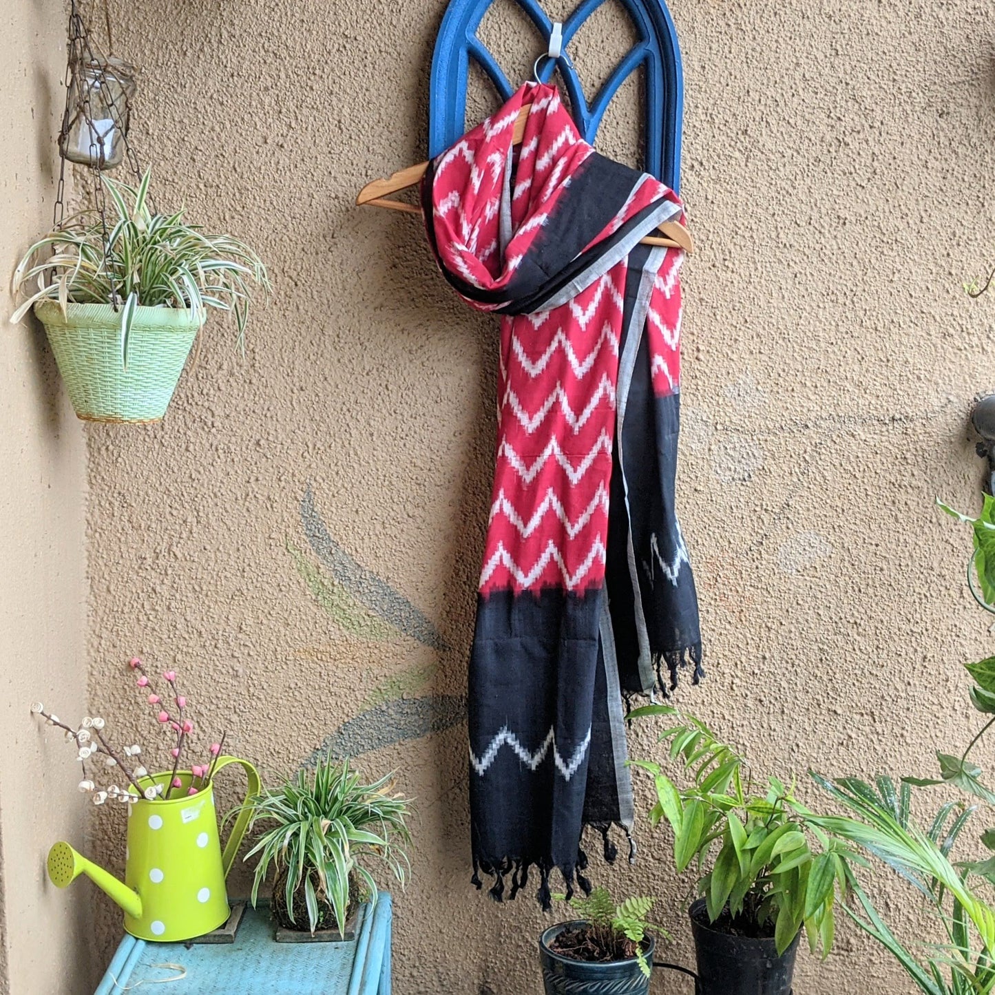 red Ikkat Dupatta