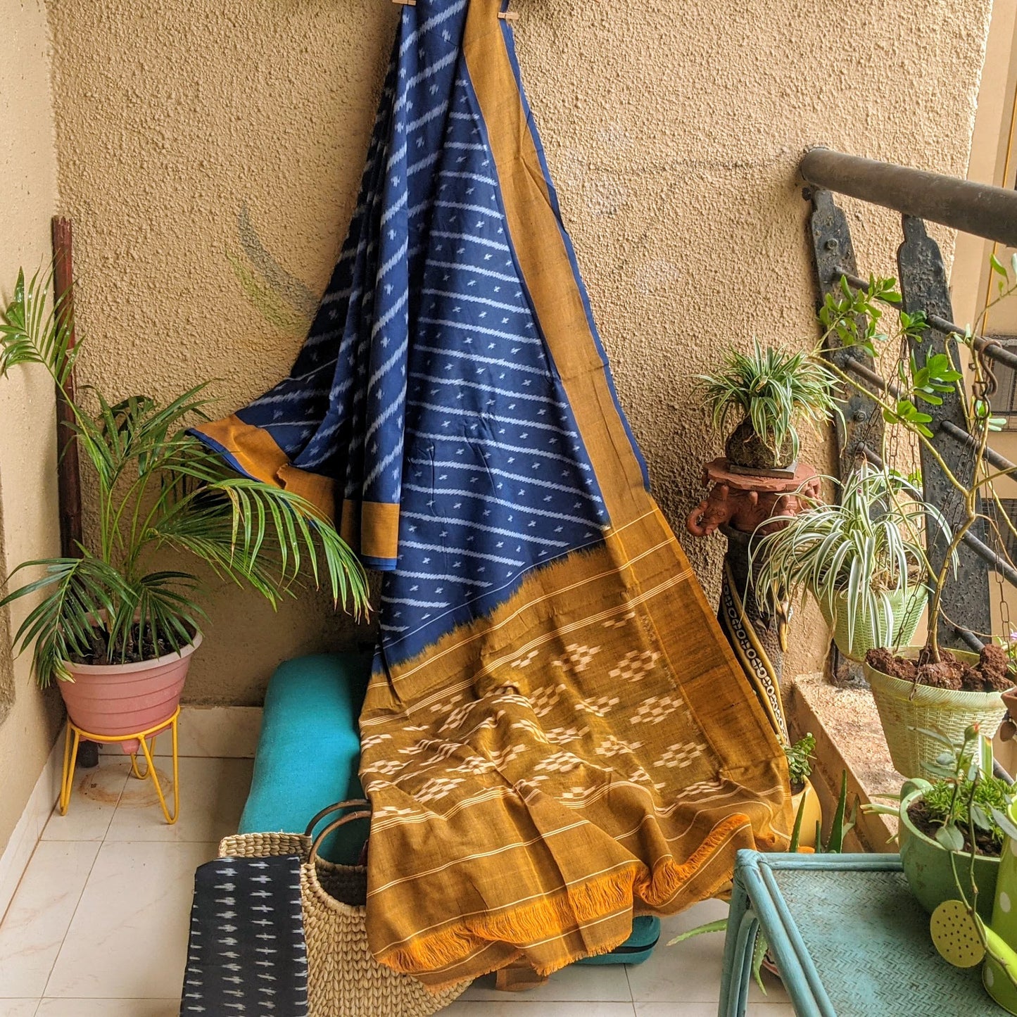 Blue stripe Pochampally Ikat