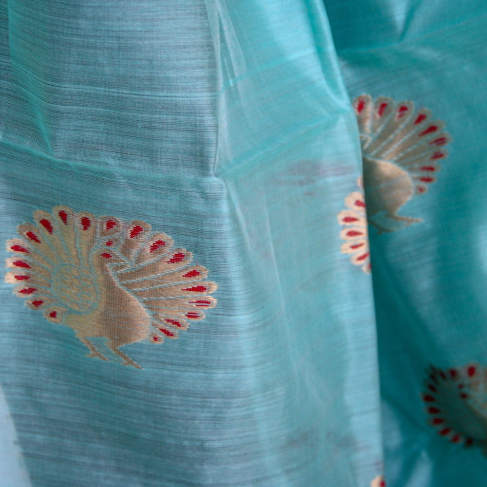 Turquoise Chanderi Zari