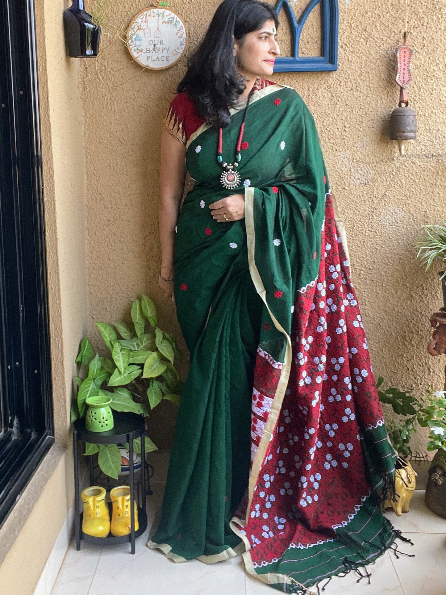 Green Assam Cotton Saree