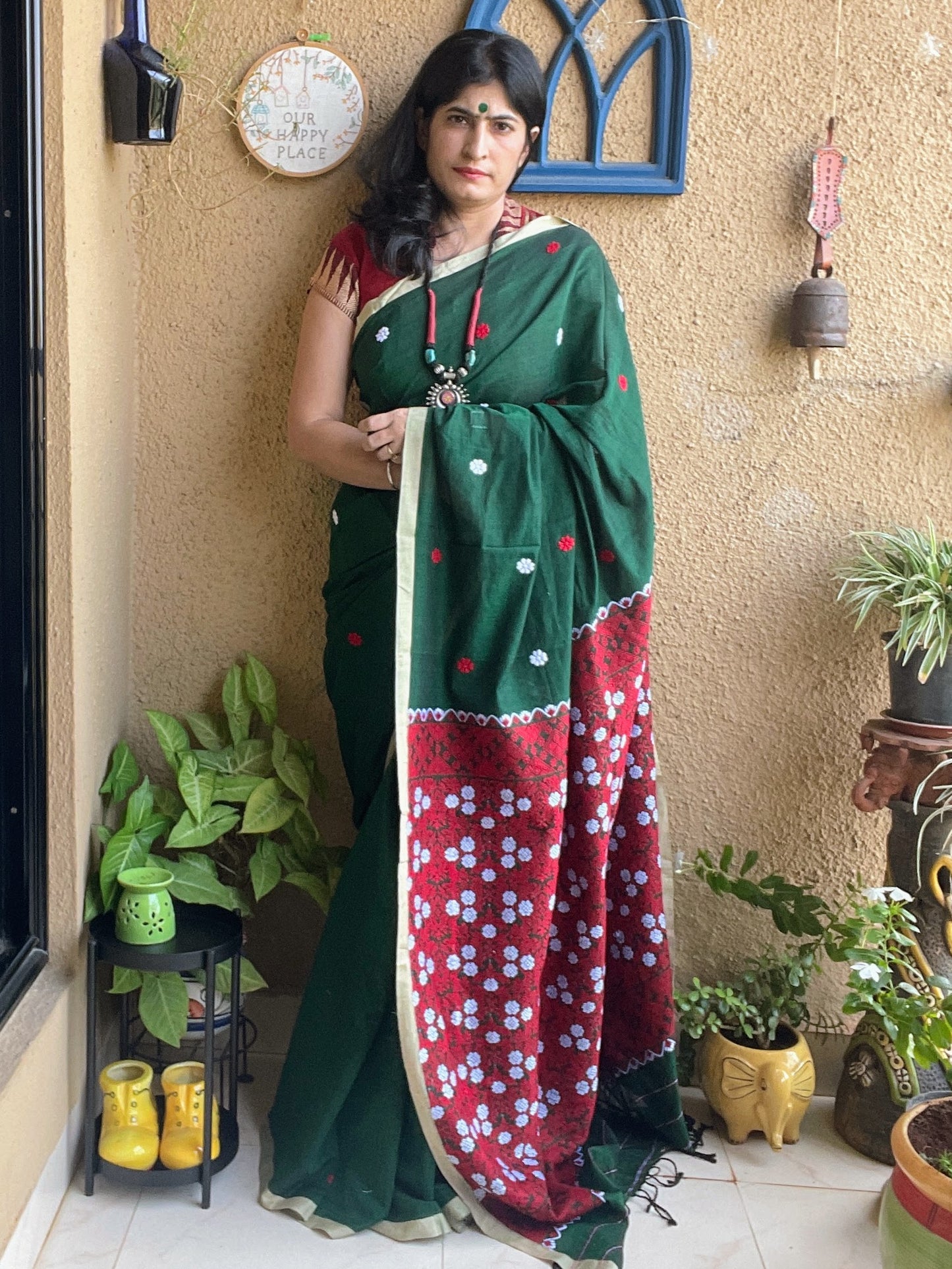 Green Assamese Cotton Saree