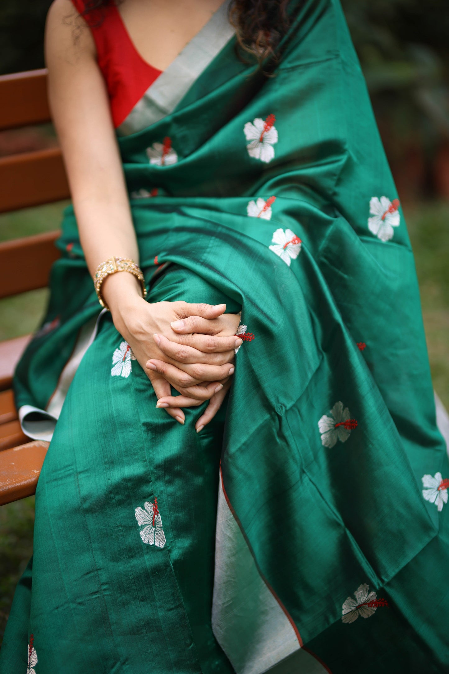 Green Chanderi Silk Saree