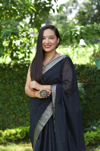 Black Mangalgiri zari cotton