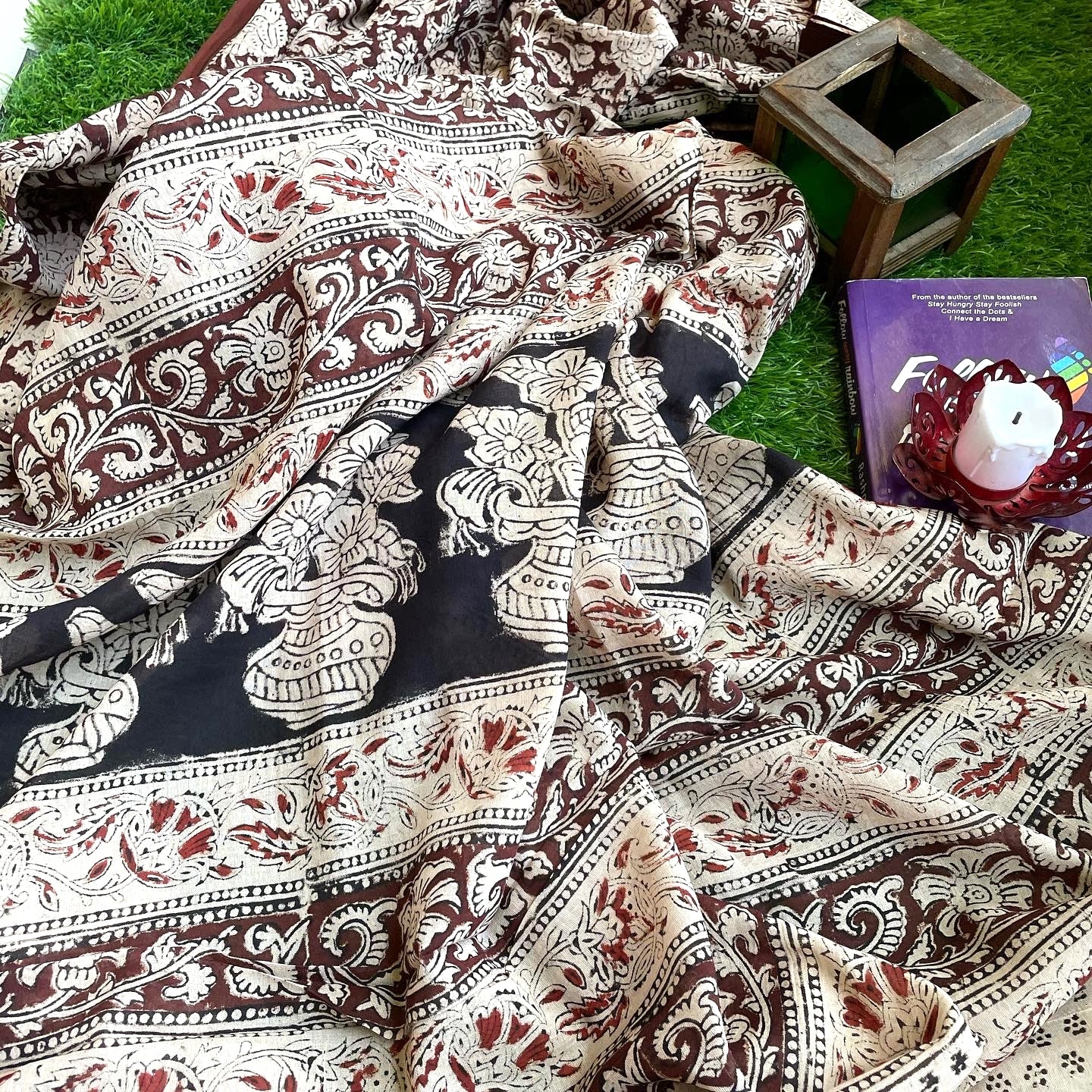 Maroon cotton Kalamkari