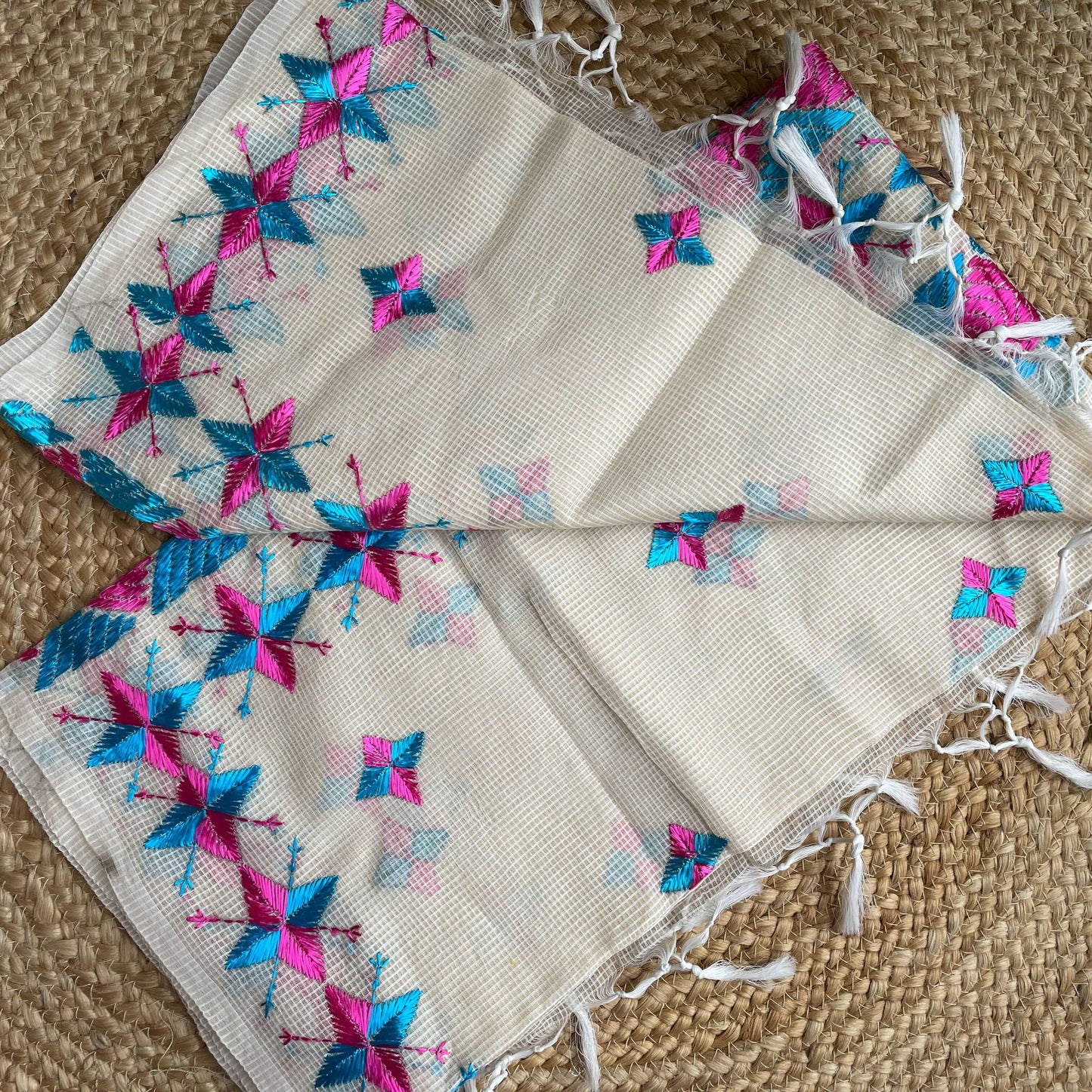 pinkblue -phulkari-dupatta