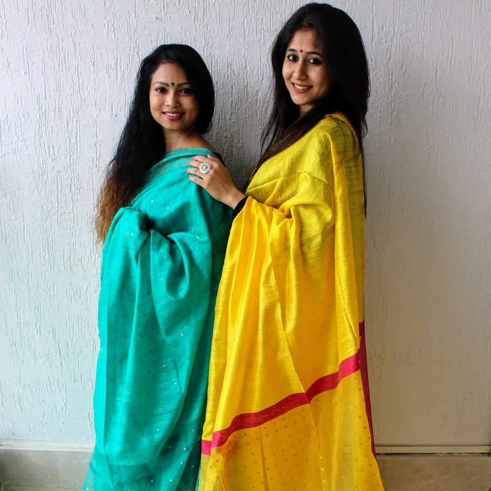 Green Silk Jamdani