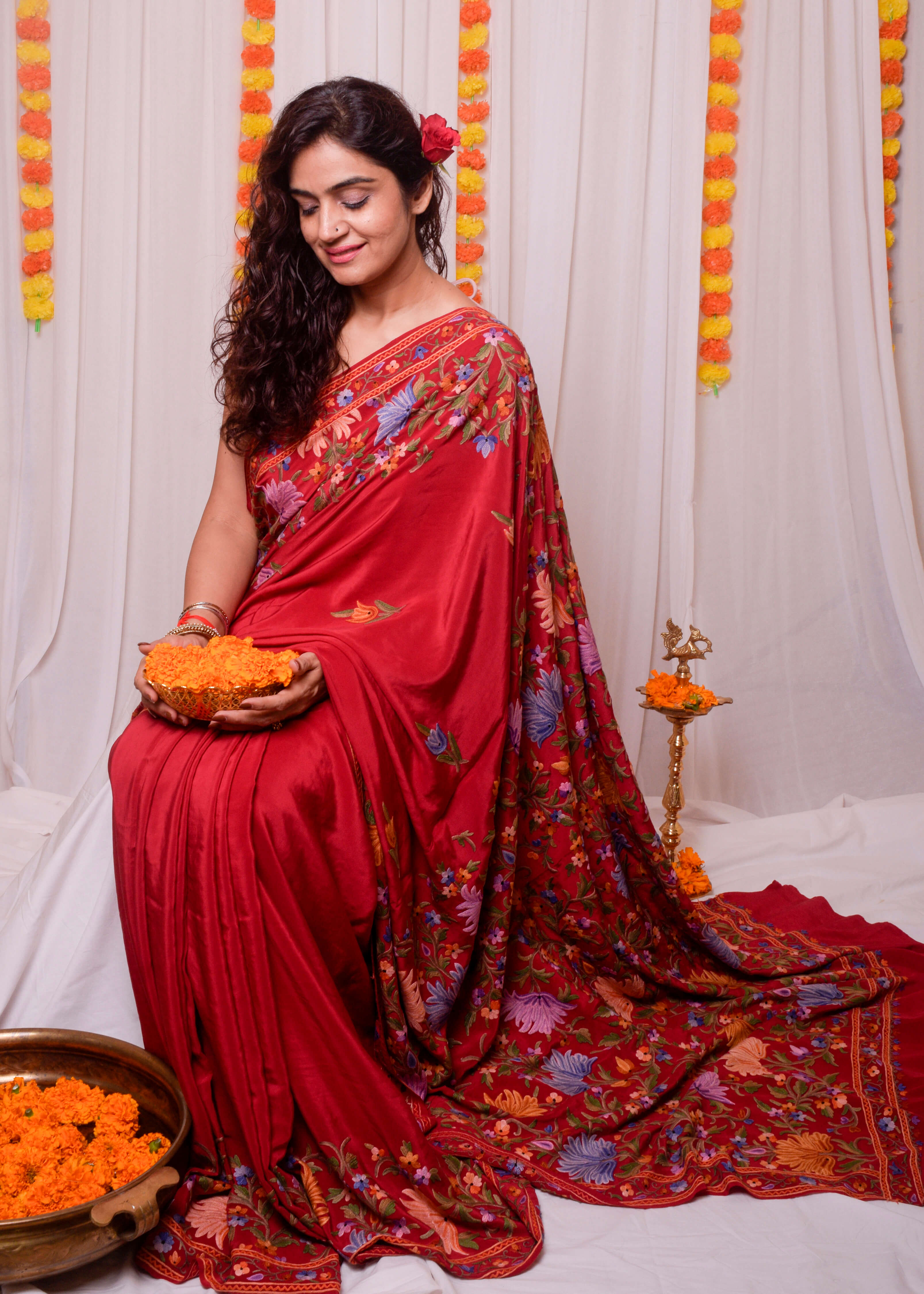 Red sarees for party 2025