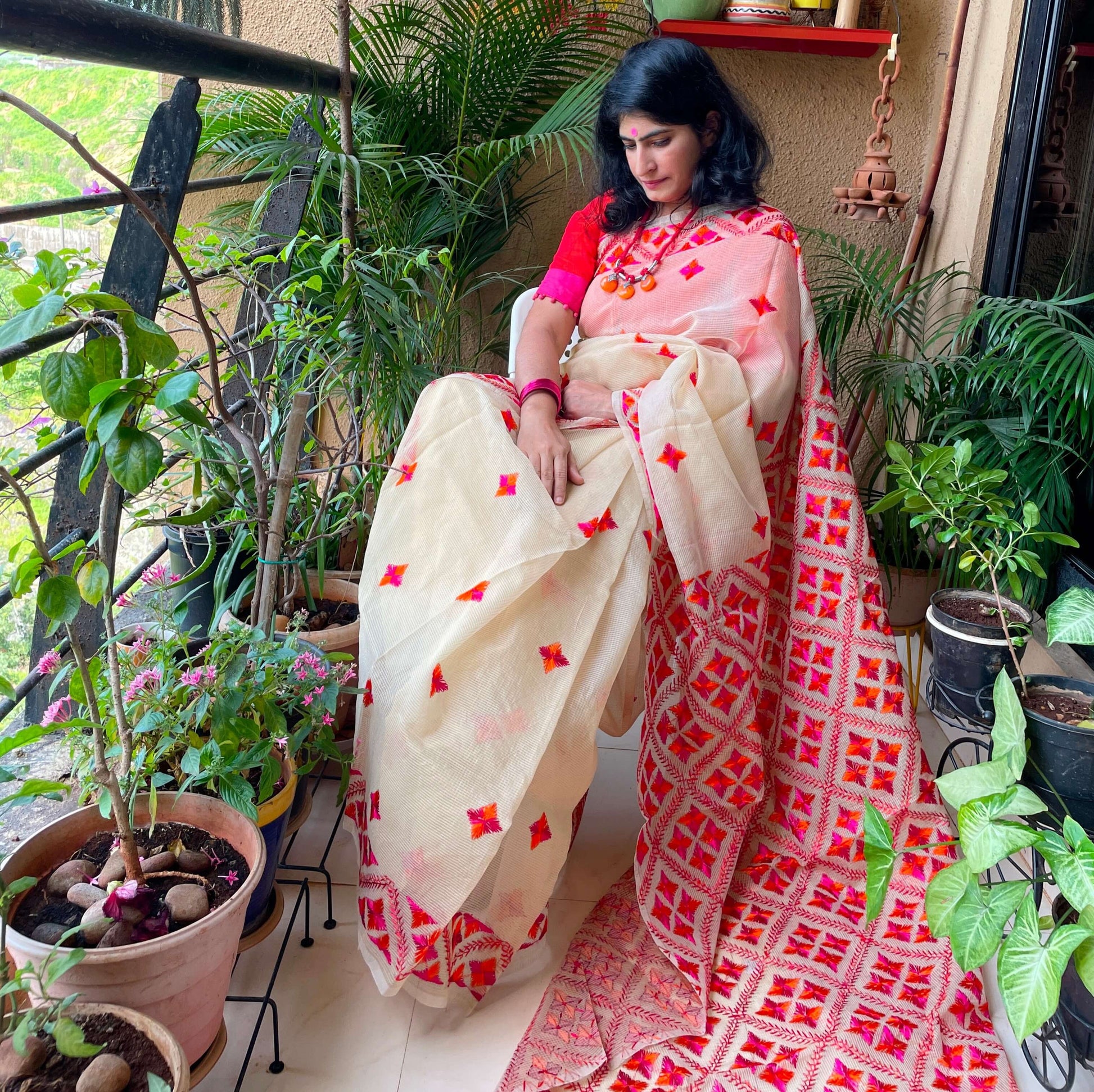 phulkari saree handcrafted 
