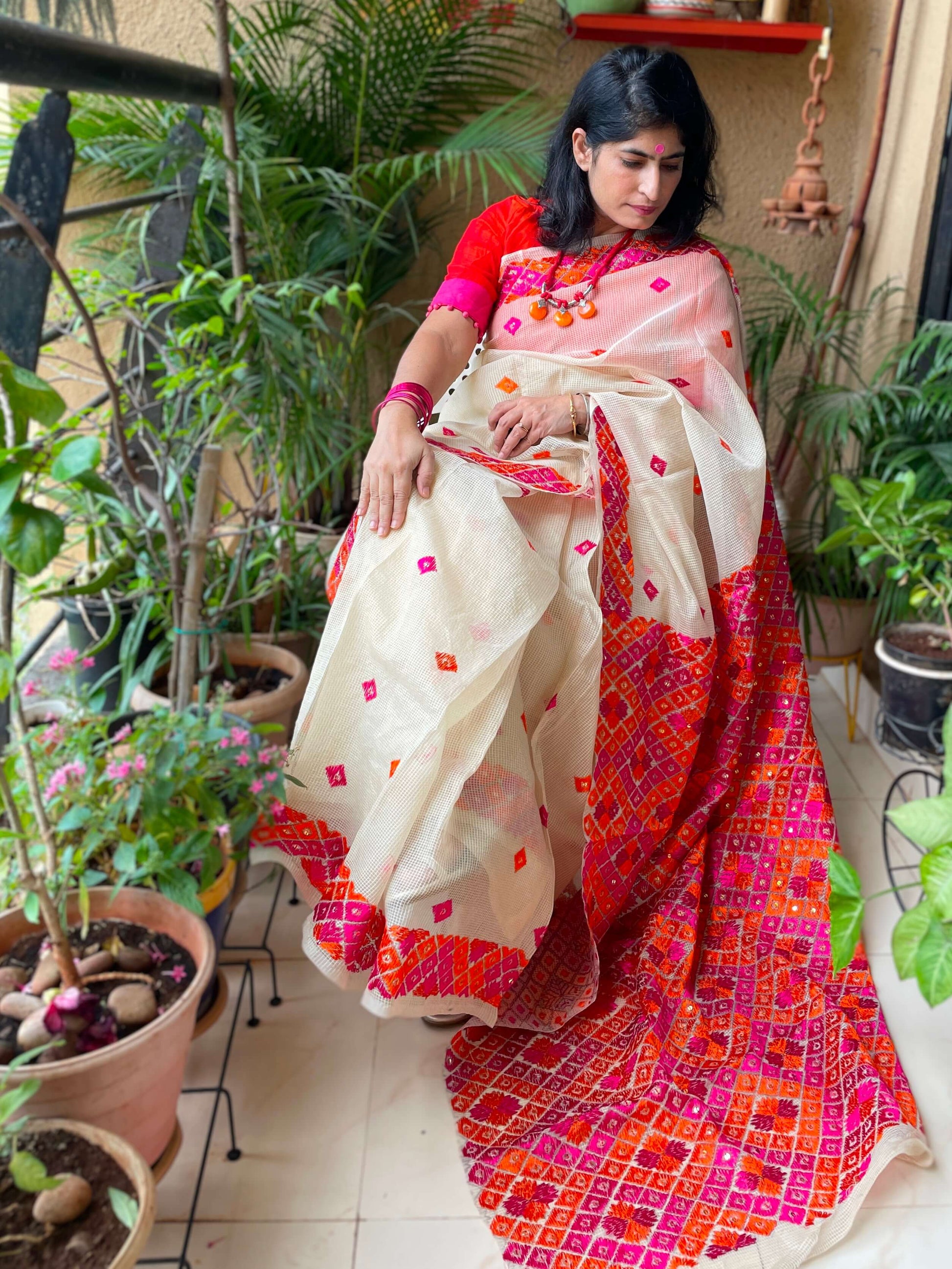 phulkari saree handcrafted 