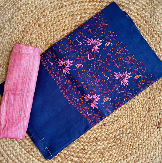 Navy Blue Silk Sozni saree