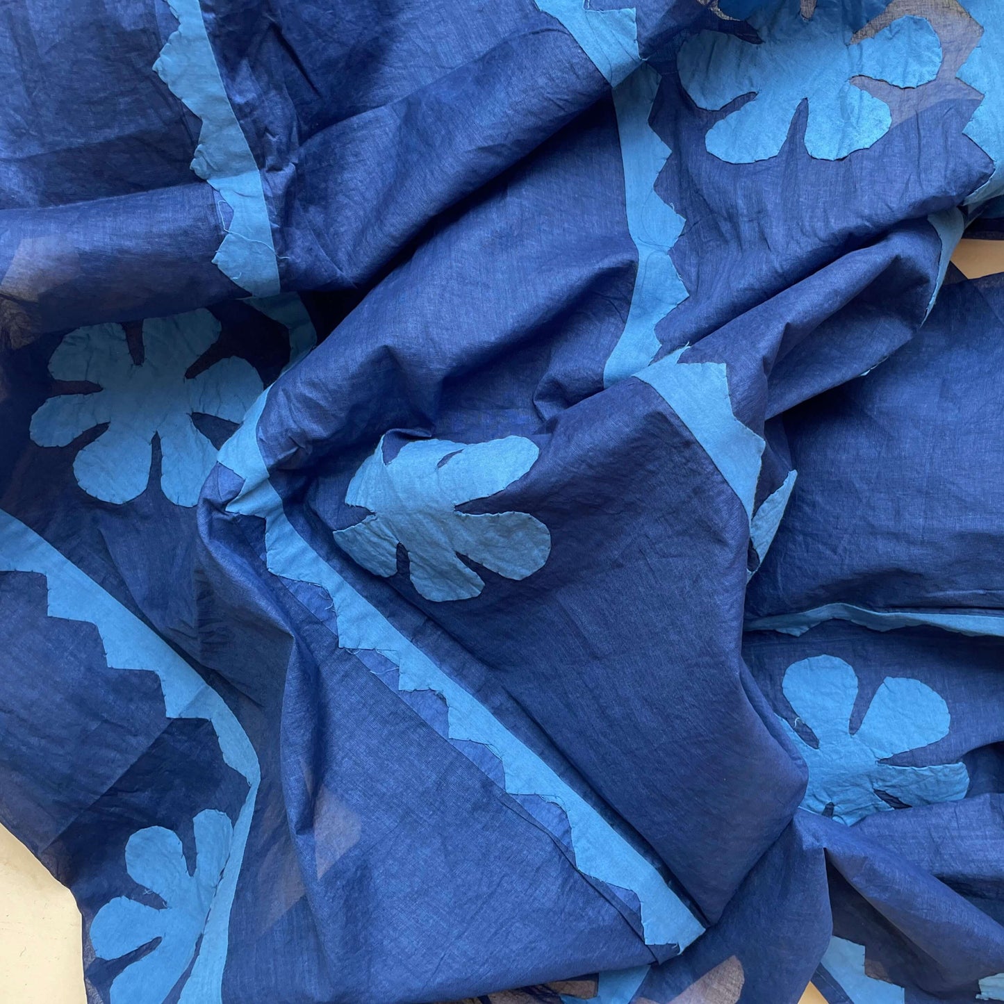 Blue Applique Dupatta