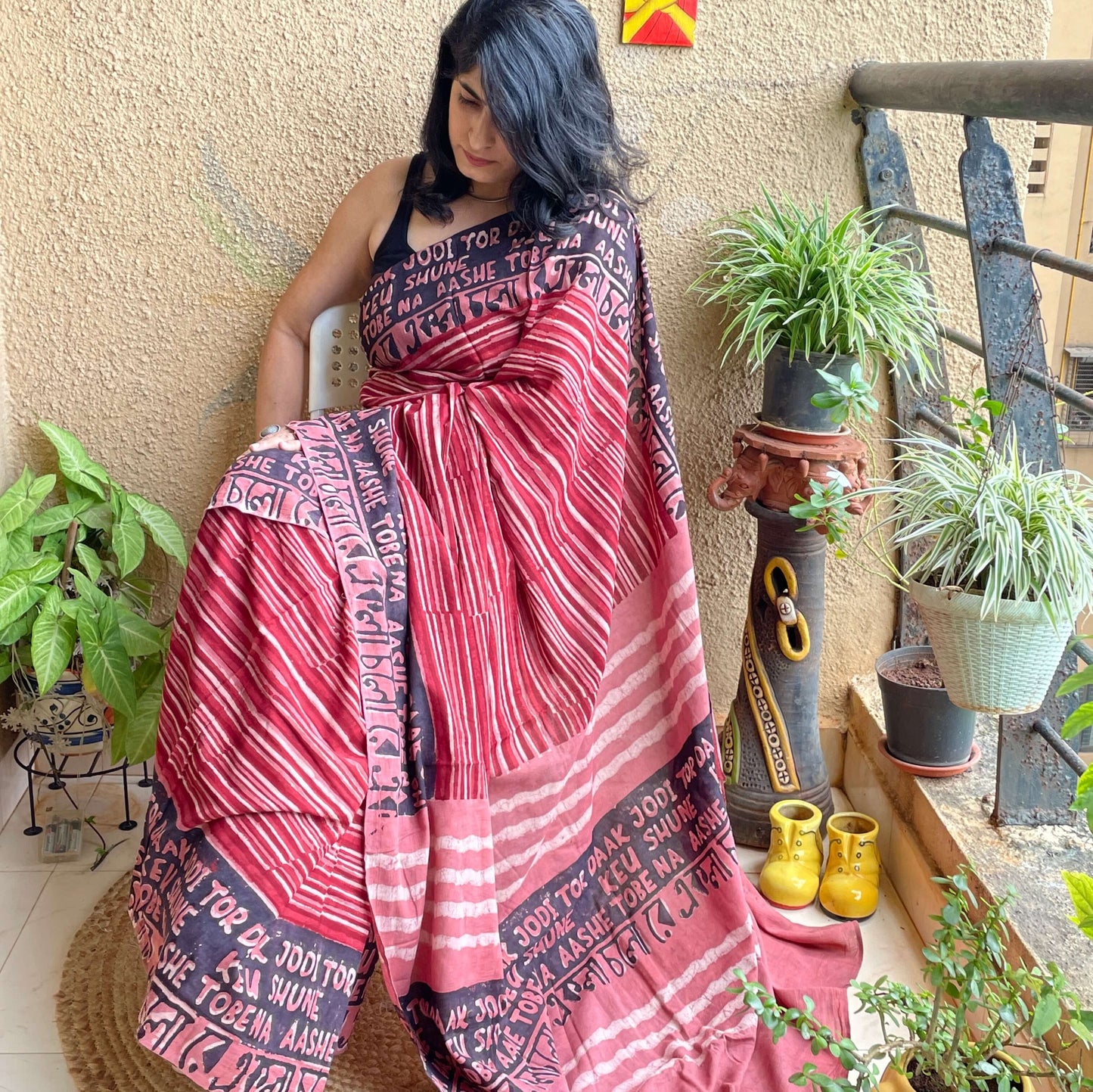 Ekla Cholo Pink cotton with blouse