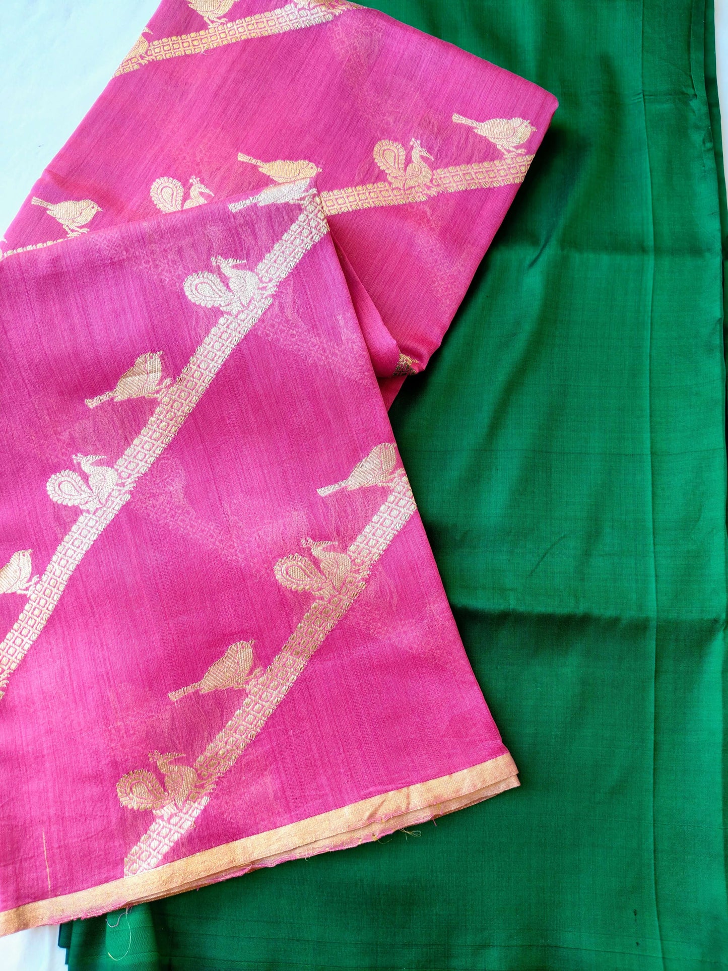 Mubarakpur pink peacock Zari Dupatta and kurta set