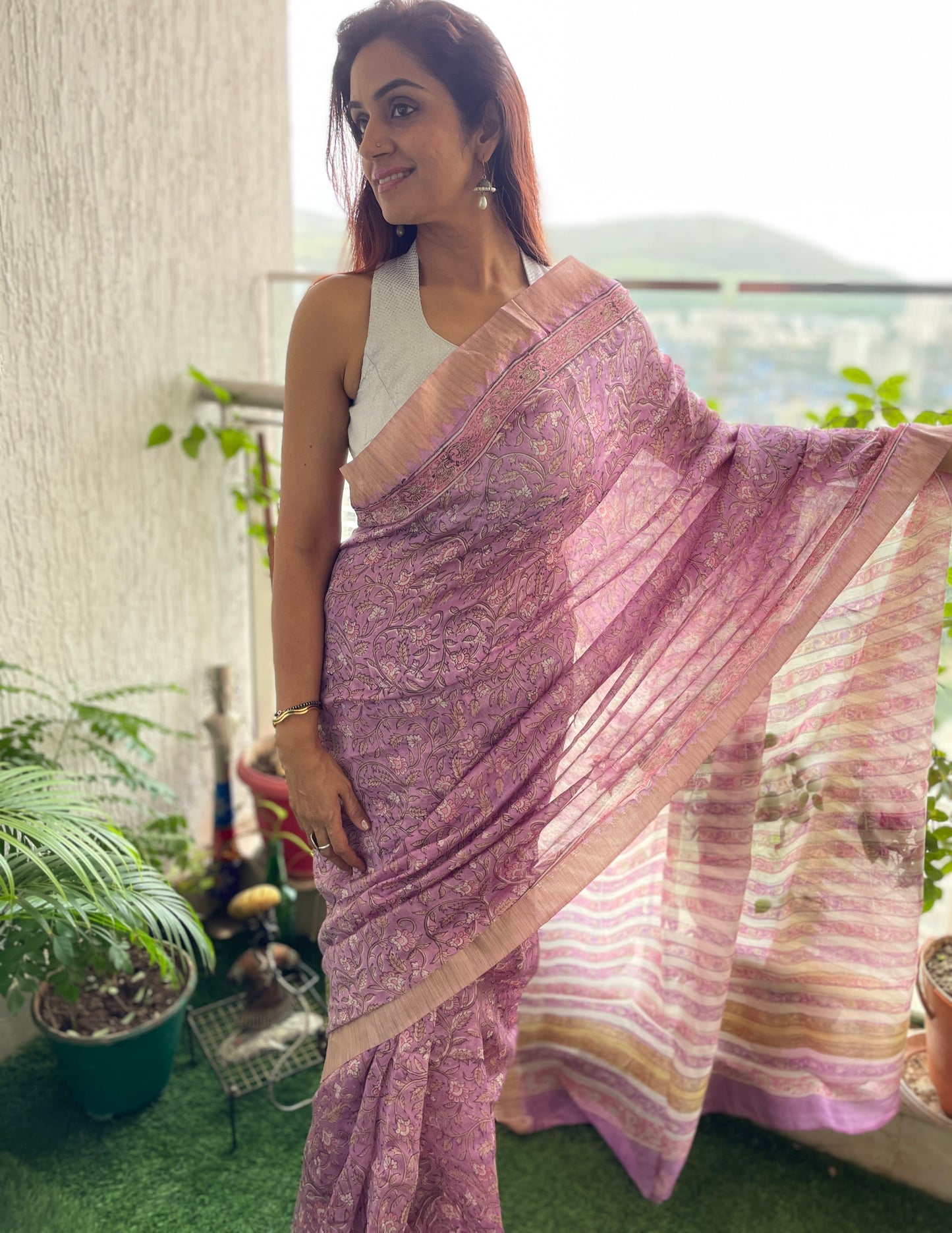 lavender bagru print