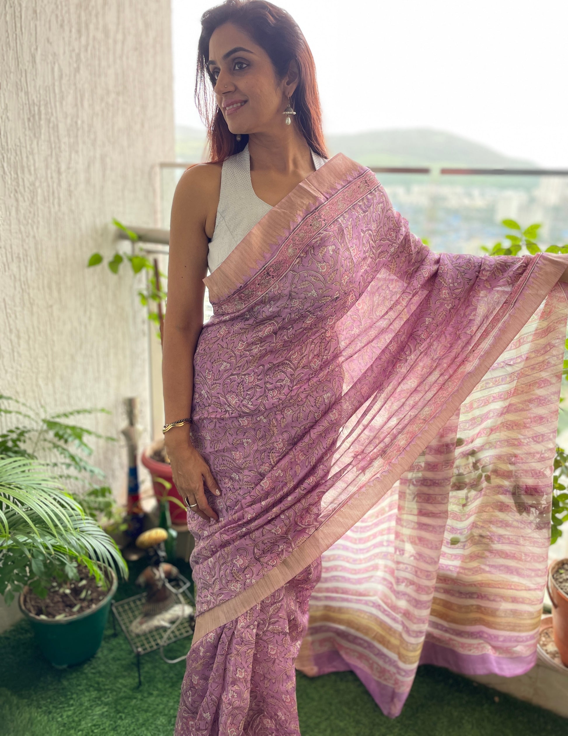lavender bagru print