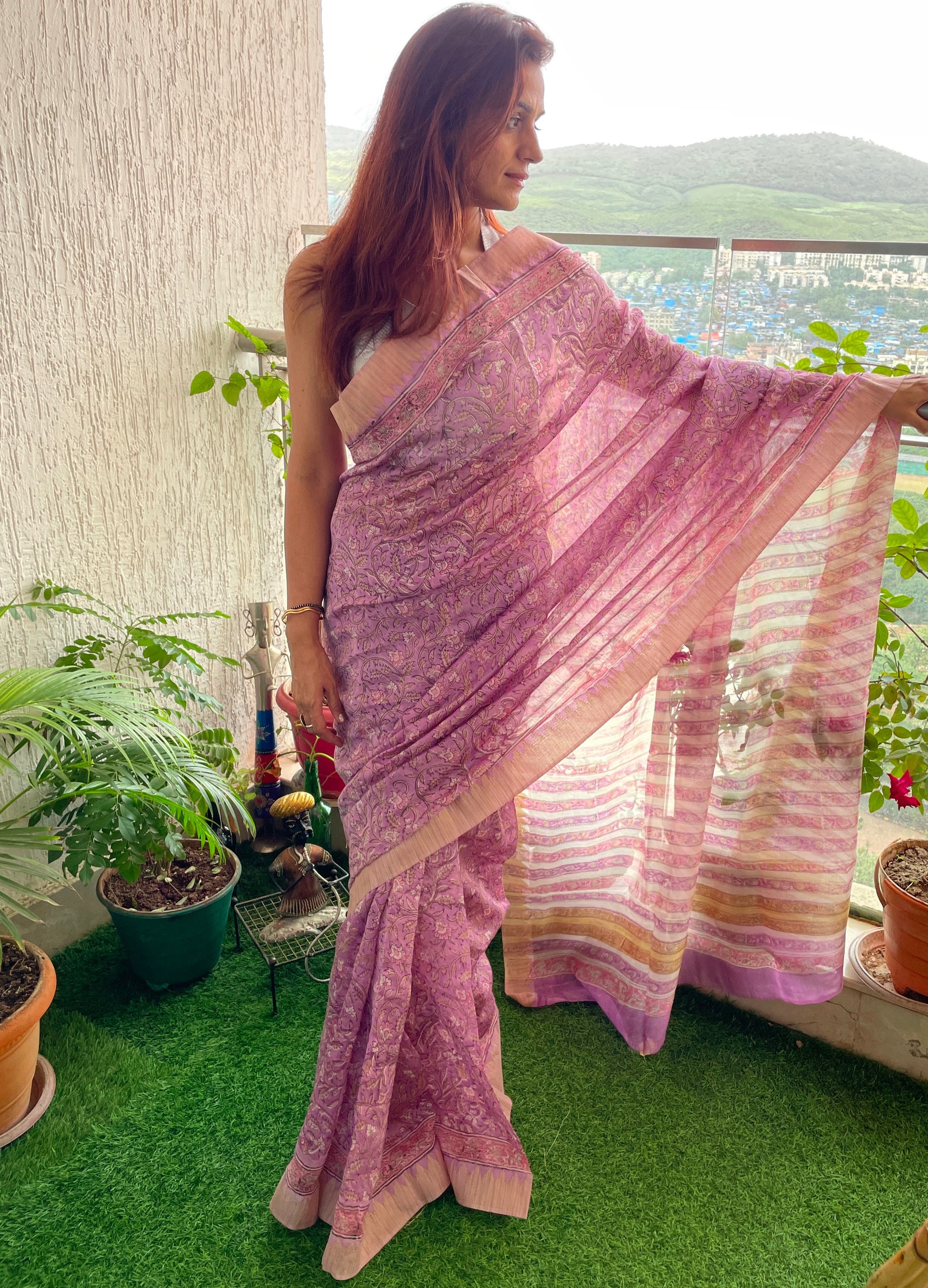 lavender bagru print 