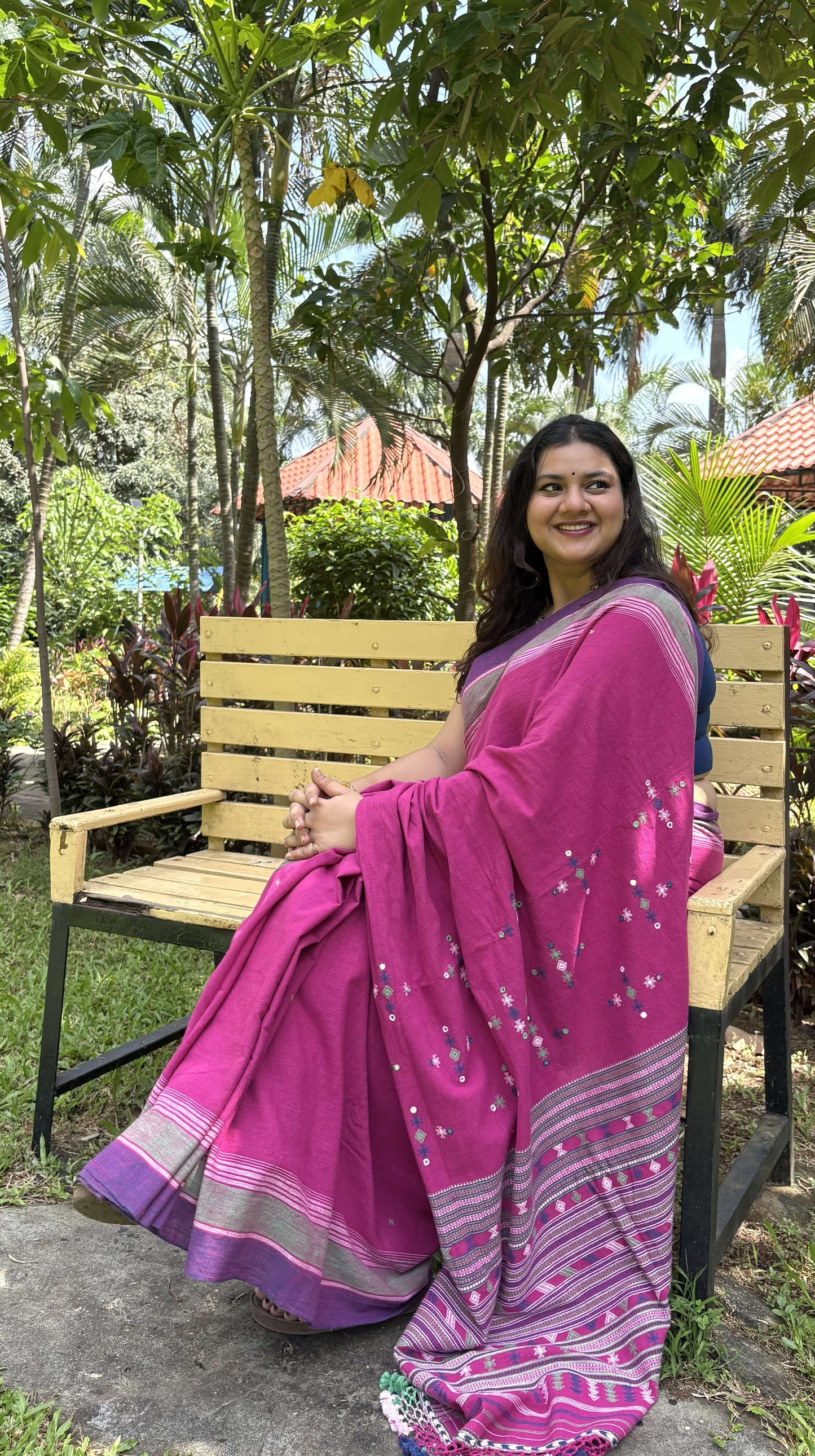 Pihu -Hot Pink Bhujodi saree