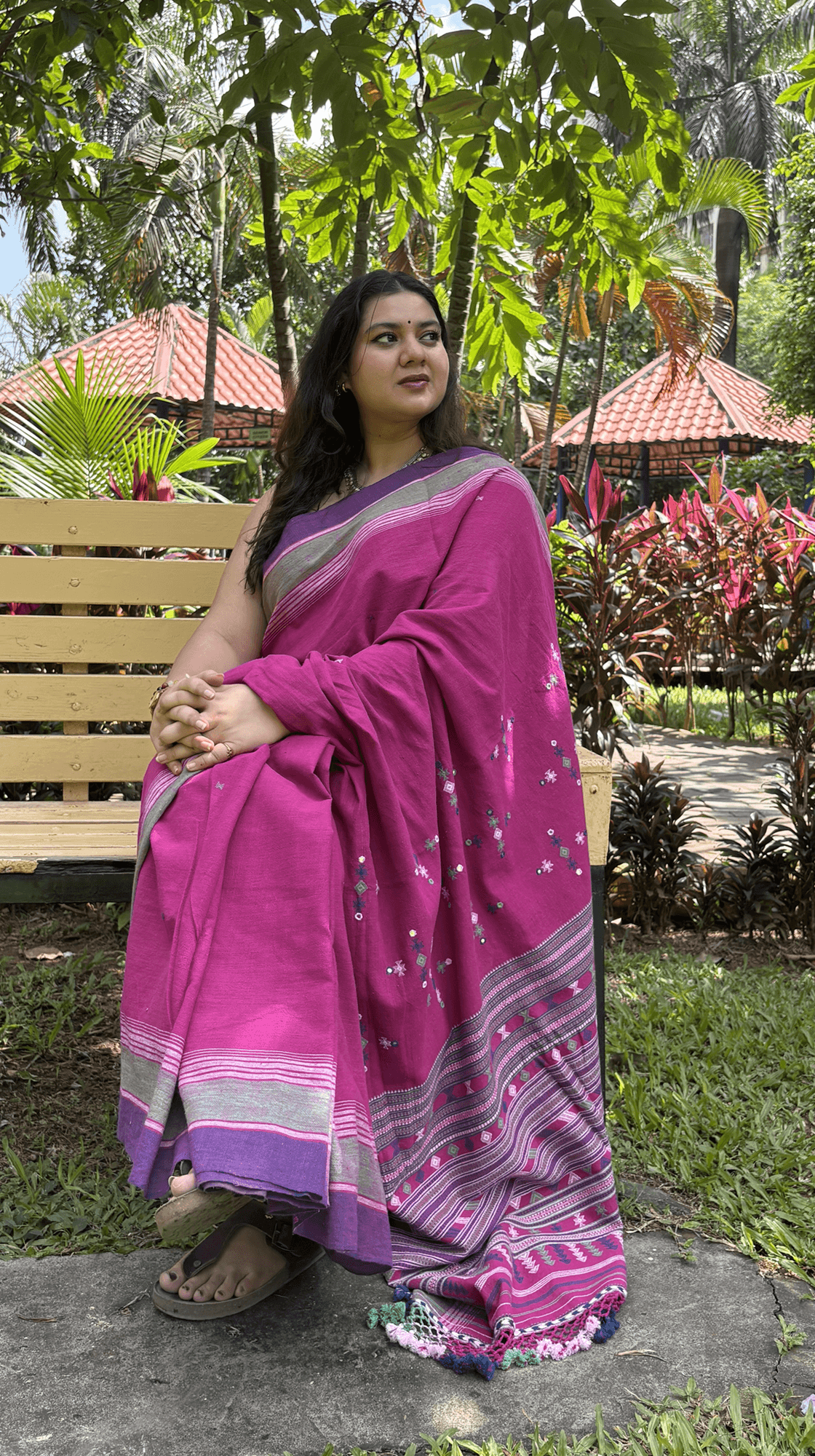 Pihu -Hot Pink Bhujodi saree