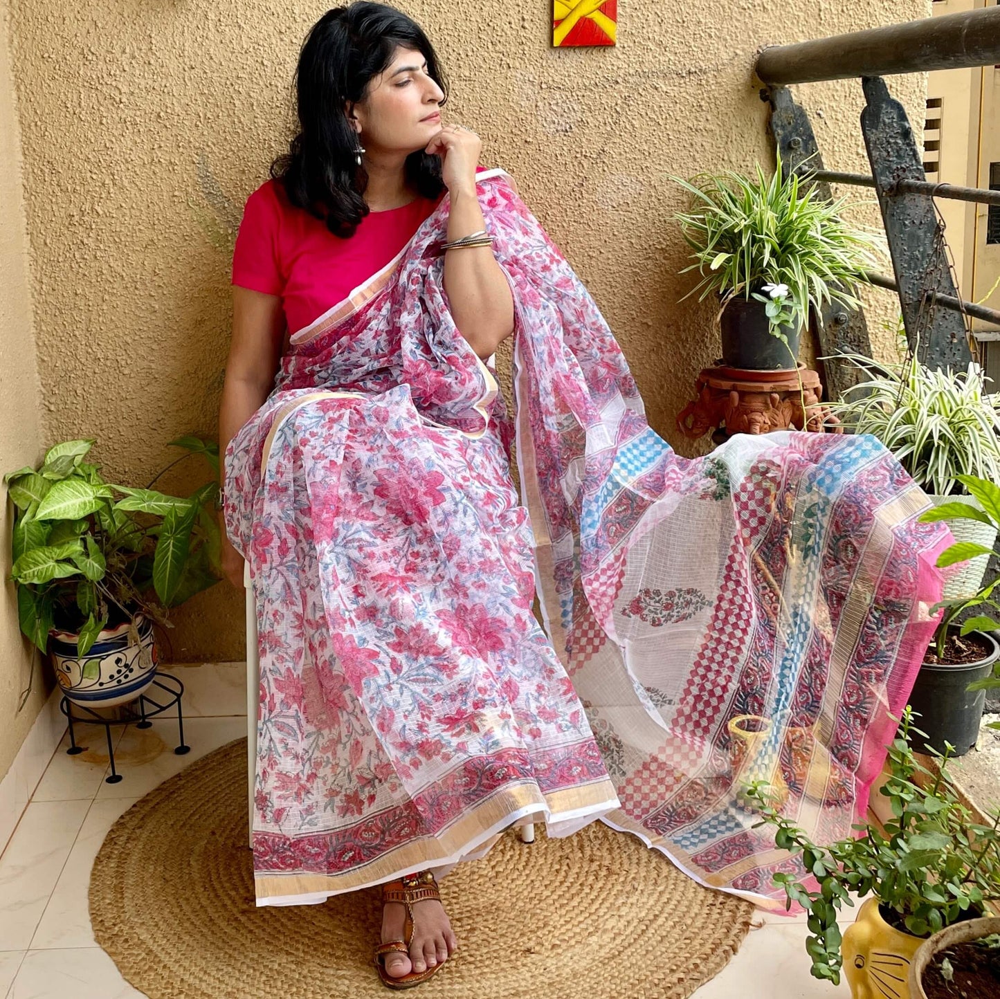 Pink Kota Block print