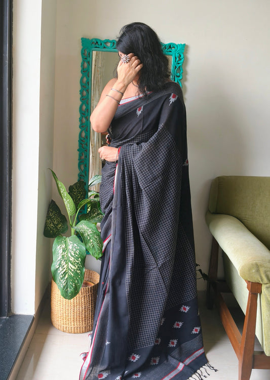 Black Jamdani Saree