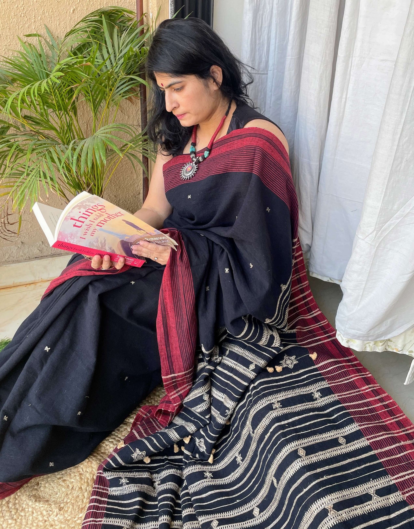 Black Bhujodi kala cotton saree
