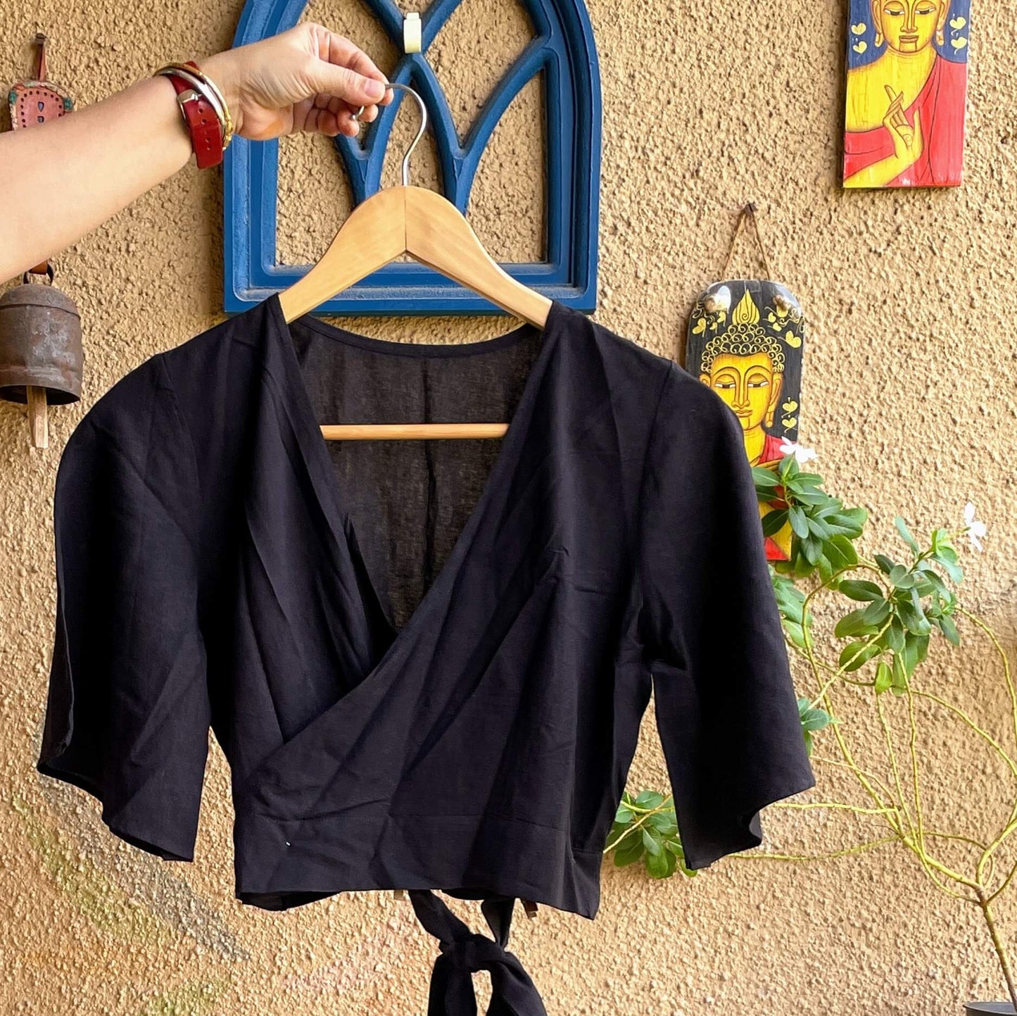 black-readymade-cotton-blouse