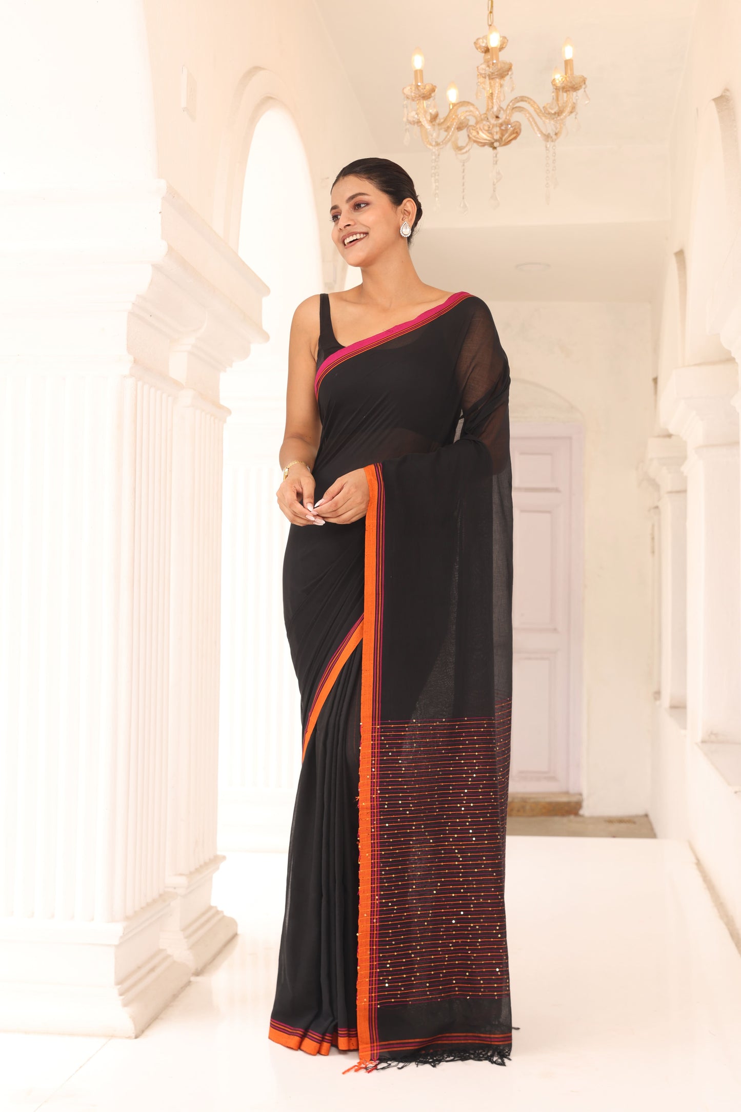 Midnight Black Sitara Saree