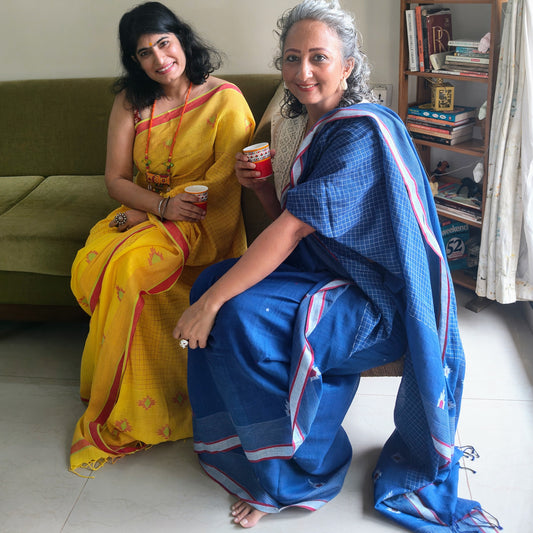 Blue Jamdani Saree