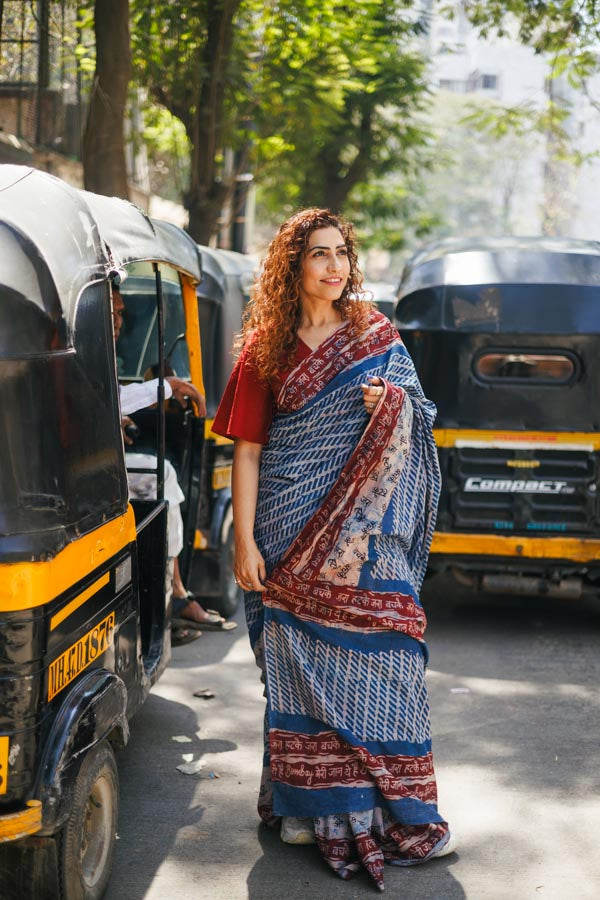 bombay meri jaan -Indigo cotton saree