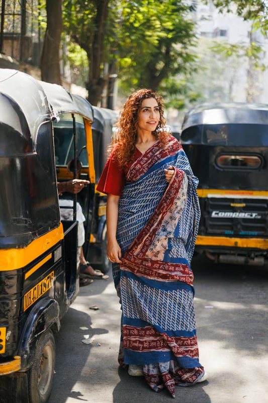 bombay meri jaan -Indigo cotton saree