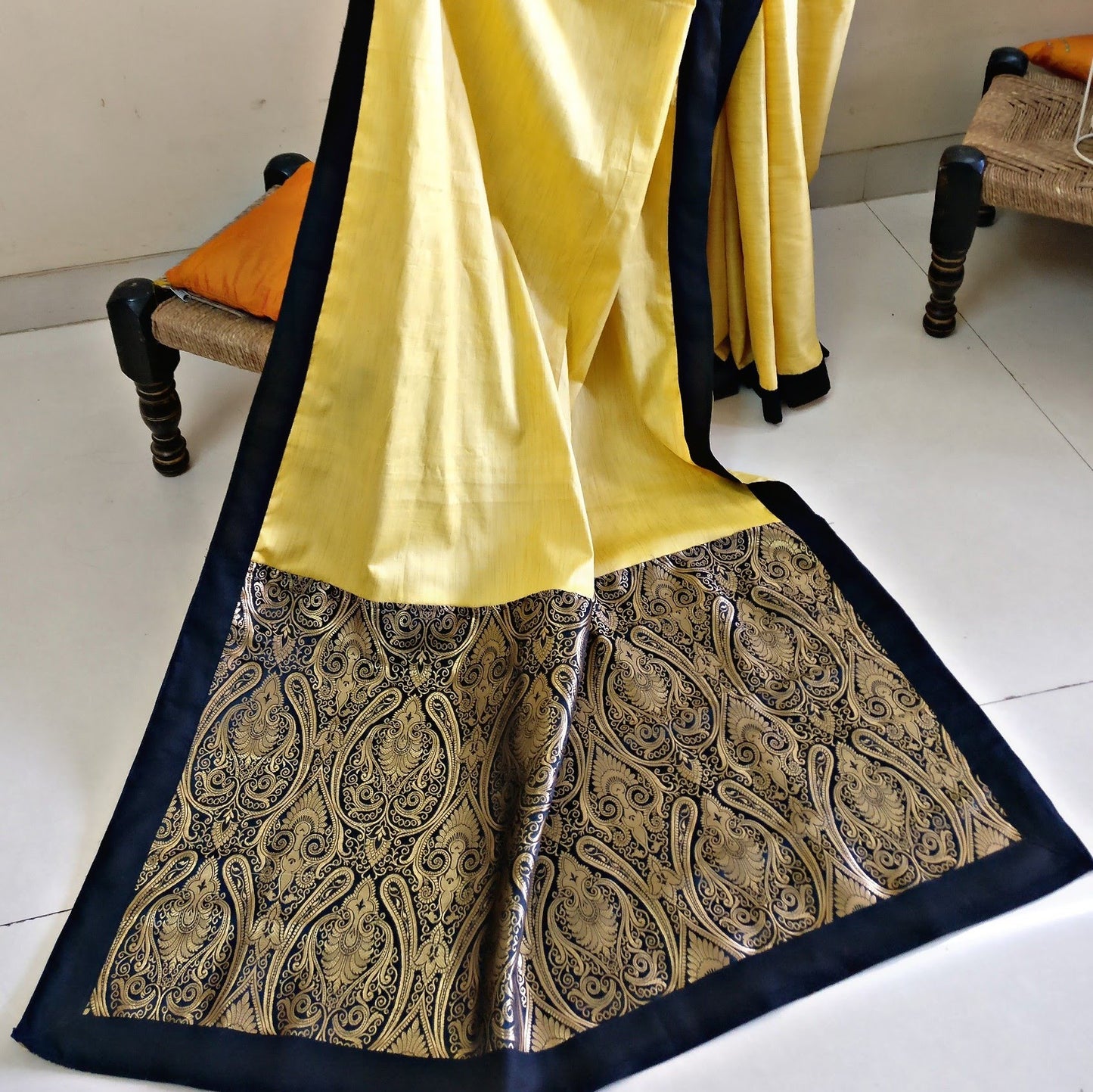 Gold Party wear saree