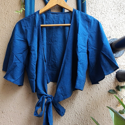 Indigo cotton readymade blouse