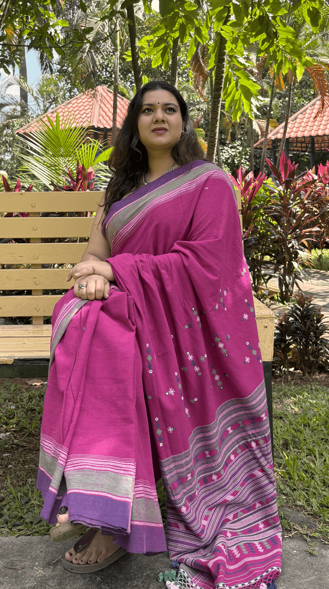 Pihu -Hot Pink Bhujodi saree