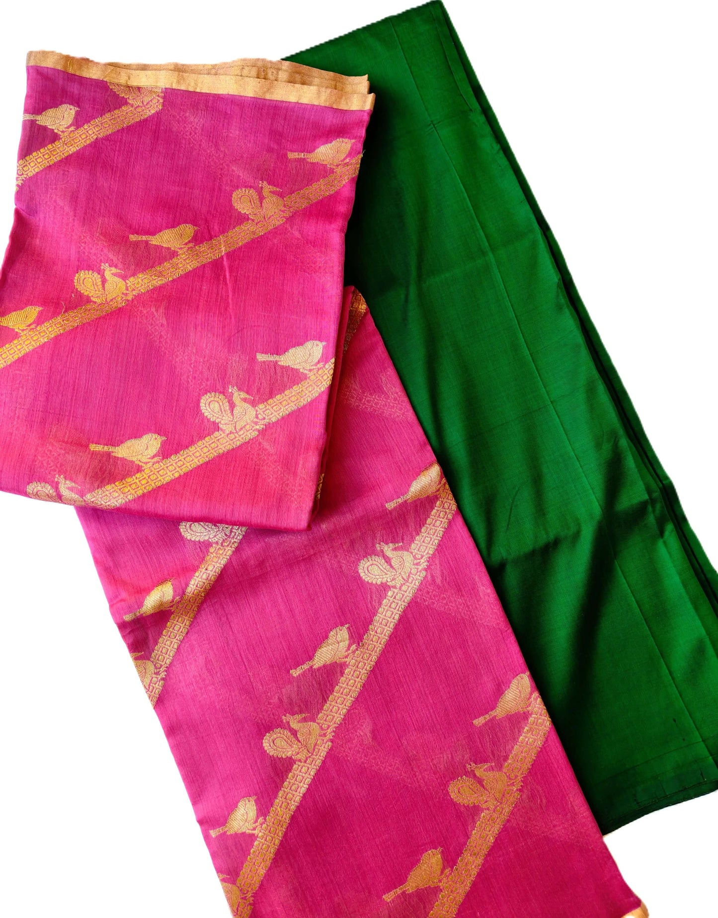 Mubarakpur pink peacock Zari Dupatta and kurta set
