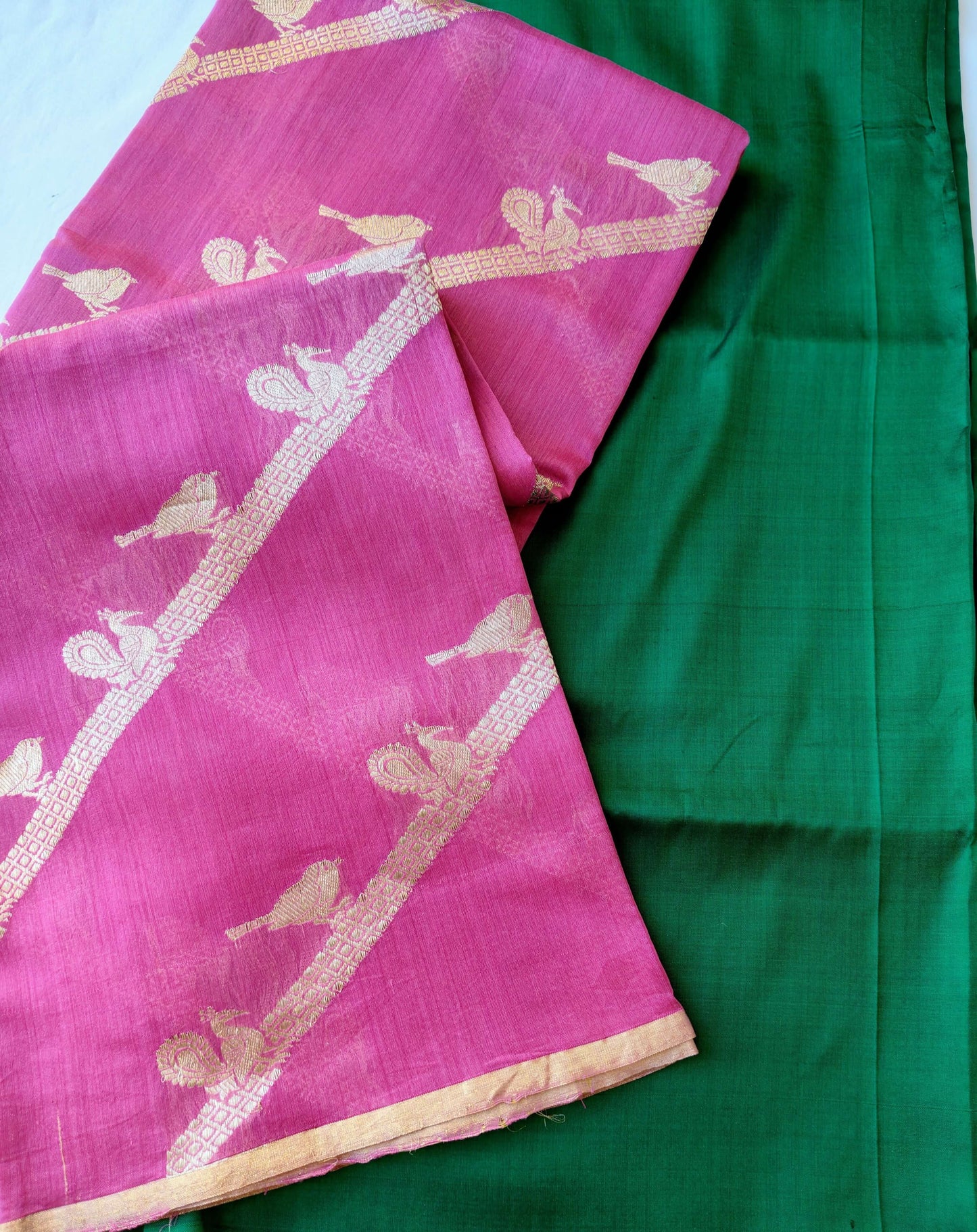 Mubarakpur pink peacock Zari Dupatta and kurta set