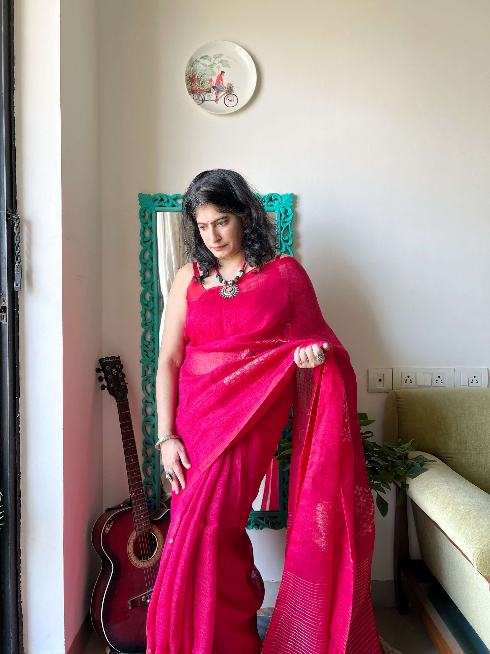 red line saree