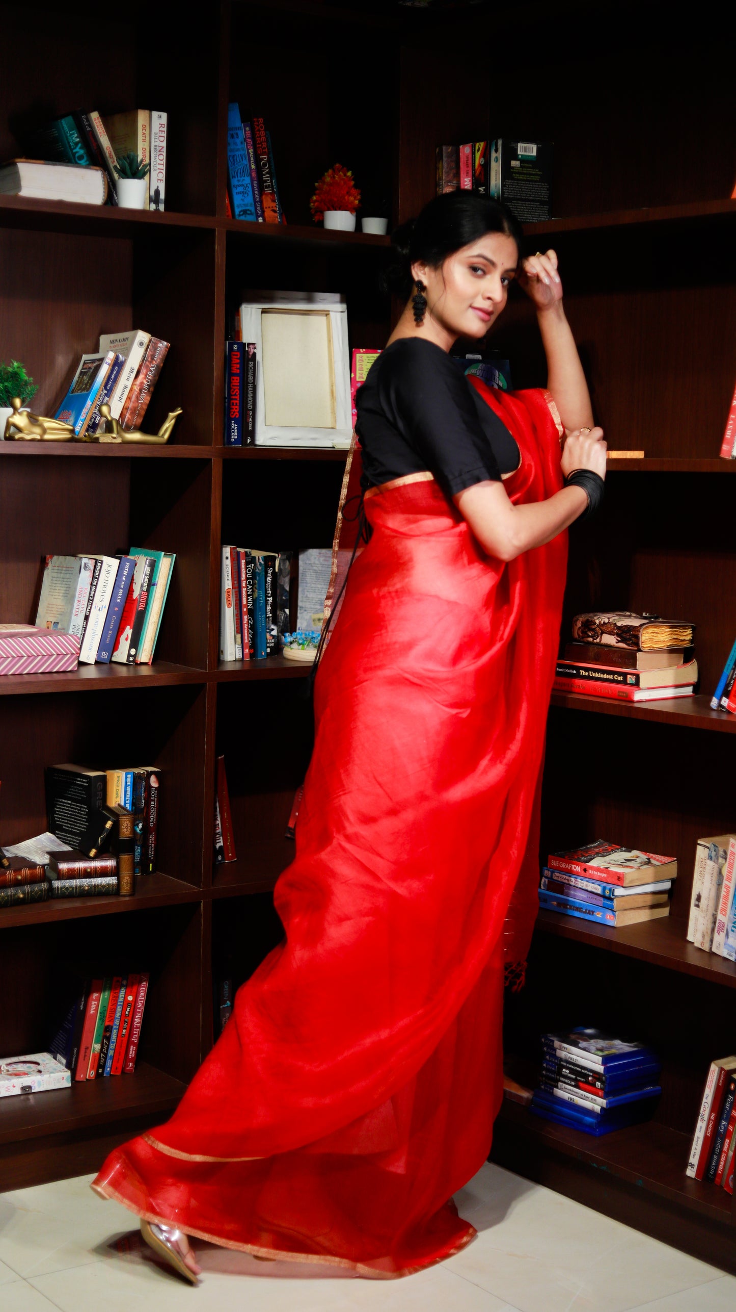 Sindoor Red Organza Saree I Silk mark I Handloom