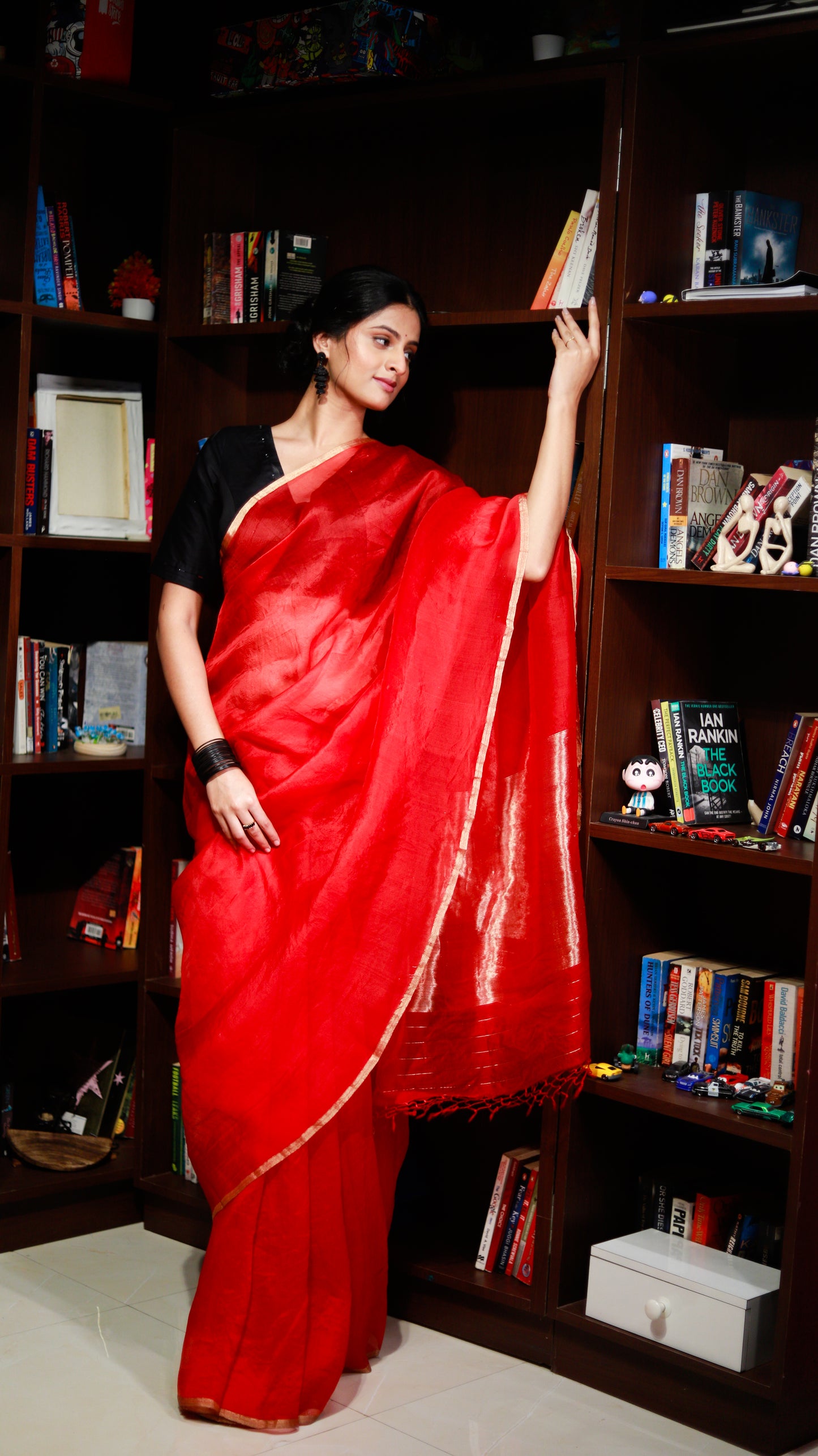 Sindoor Red Organza Saree I Silk mark I Handloom
