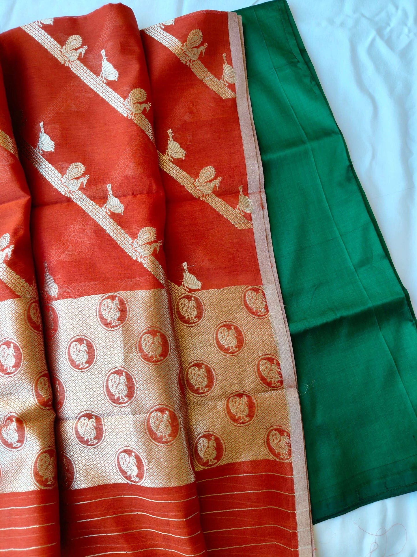 Mubarakpur  Red Silk Zari Dupatta and kurta set