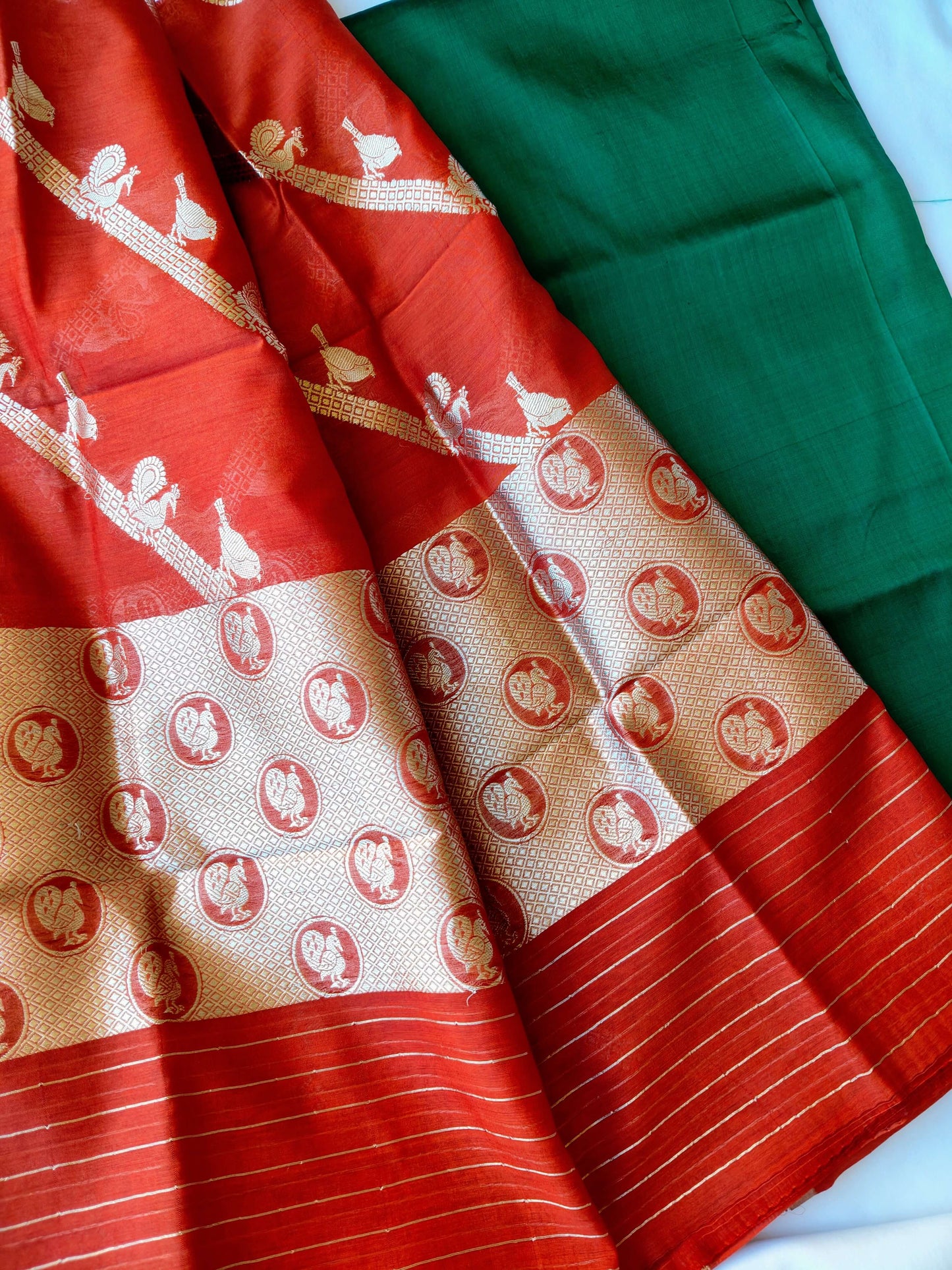 Mubarakpur  Red Silk Zari Dupatta and kurta set