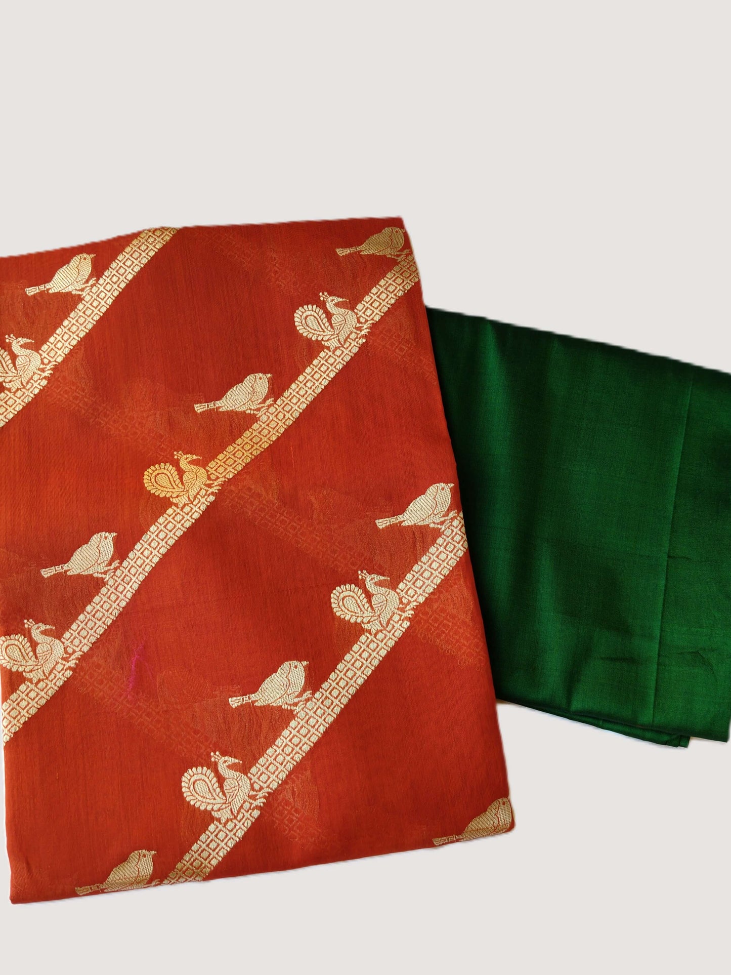 Mubarakpur  Red Silk Zari Dupatta and kurta set
